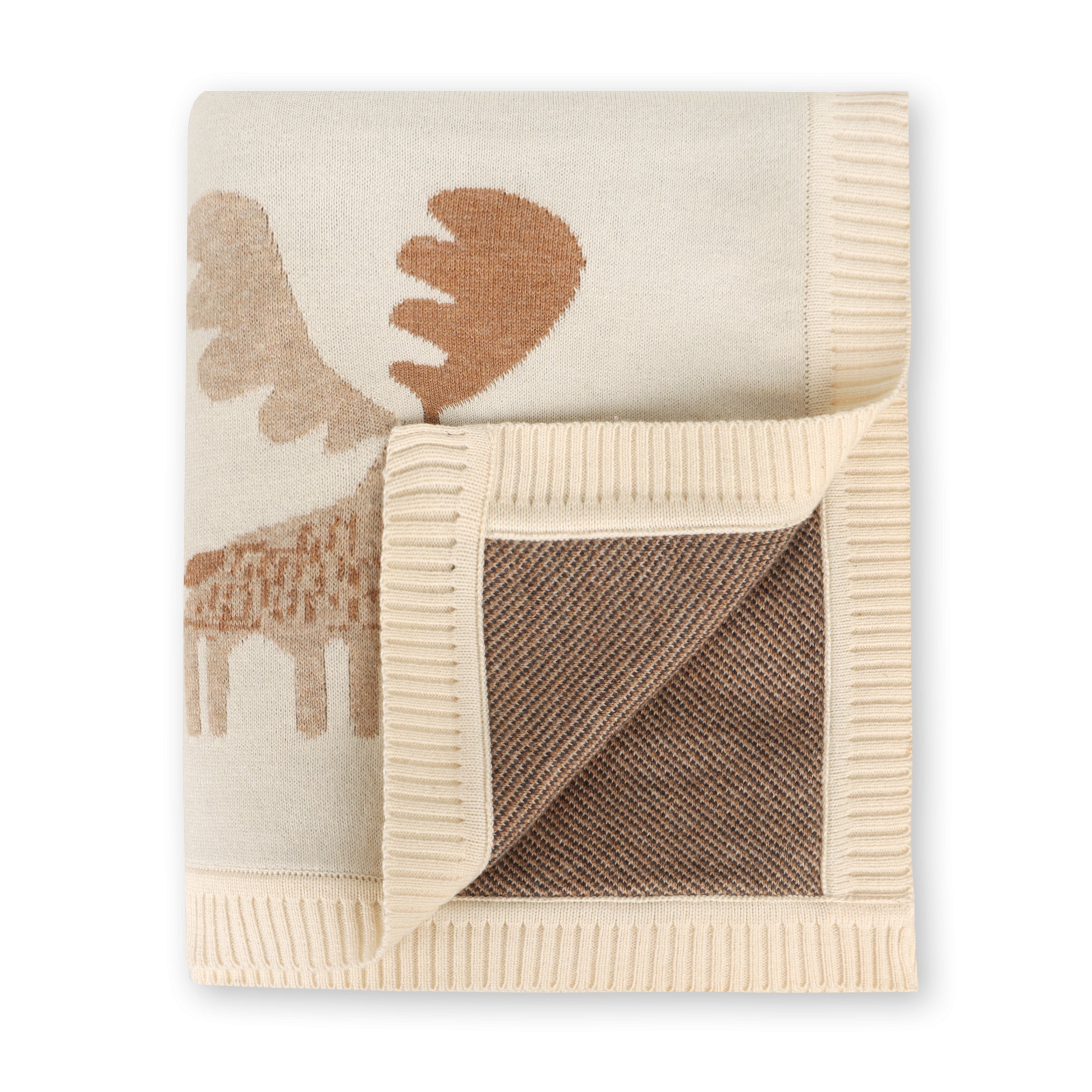 Moose - Jacquard Knit Baby Blanket (Organic Cotton)