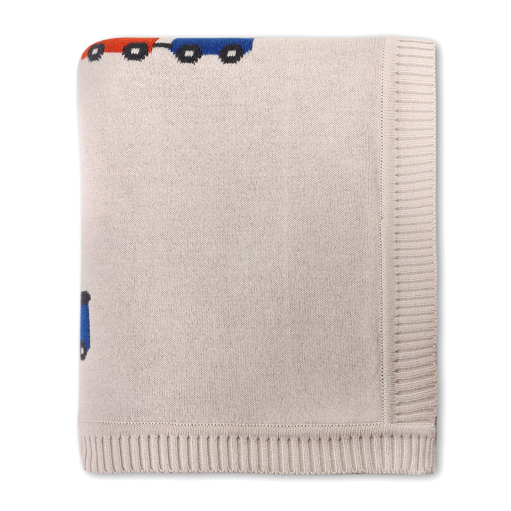 Choo Choo Train - Organic Cotton Jacquard Knit Baby Blanket