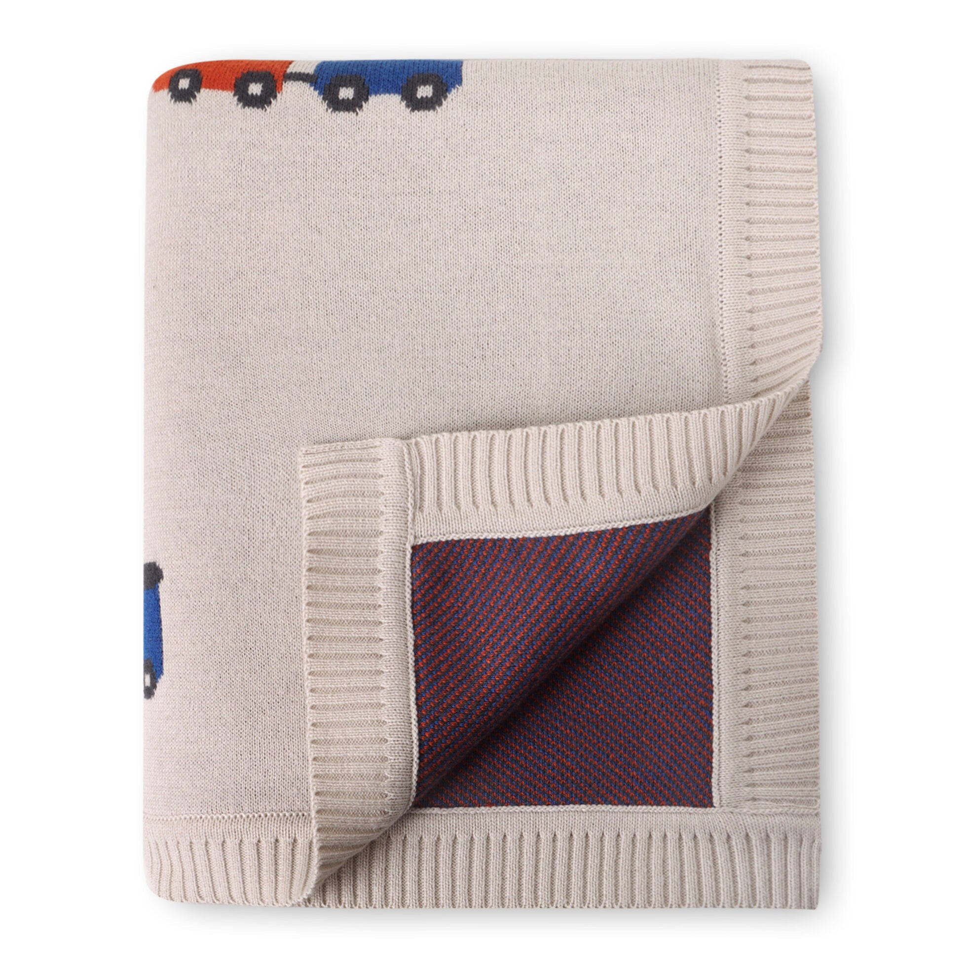 Choo Choo Train - Organic Cotton Jacquard Knit Baby Blanket