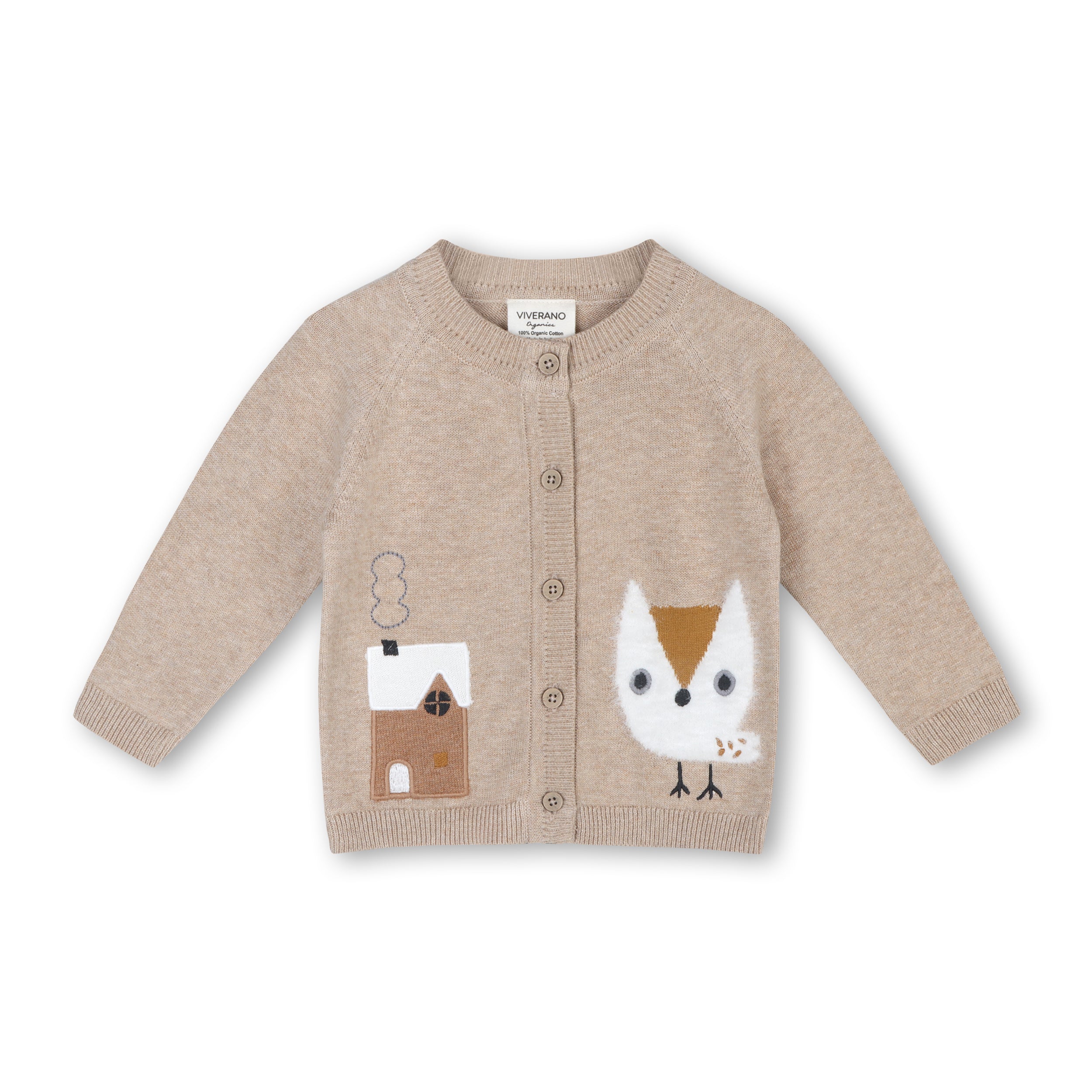 Owl Baby Button Cardigan Sweater (Organic Cotton)