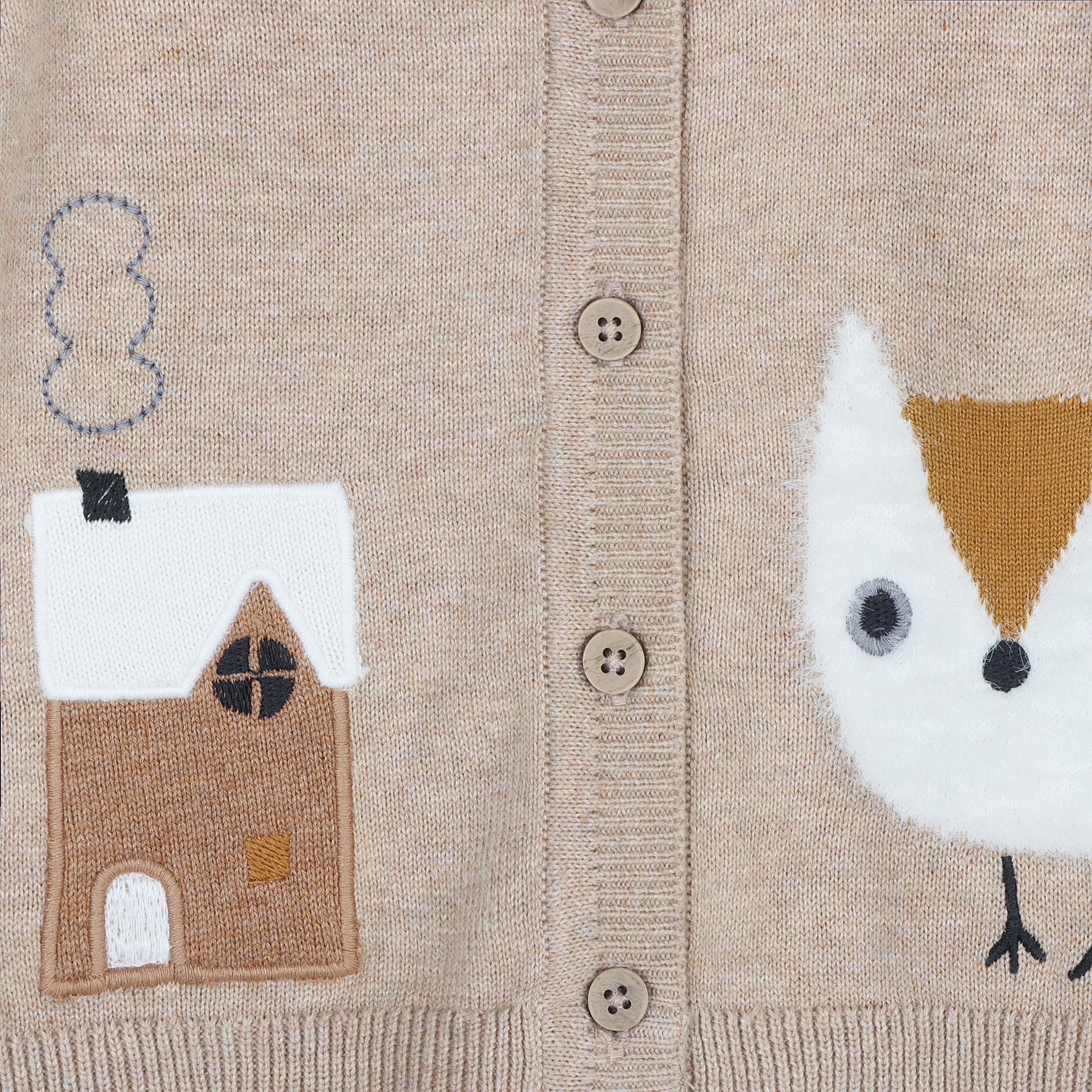 Owl Baby Button Cardigan Sweater (Organic Cotton)