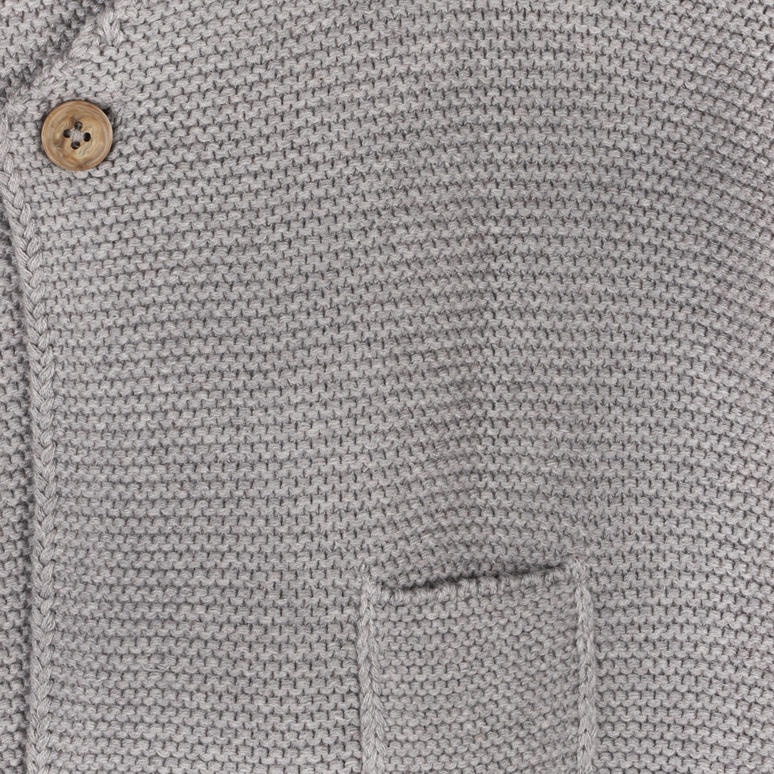 Hooded Button & Pocket Sweater Knit Baby Jacket (Organic Cotton) 