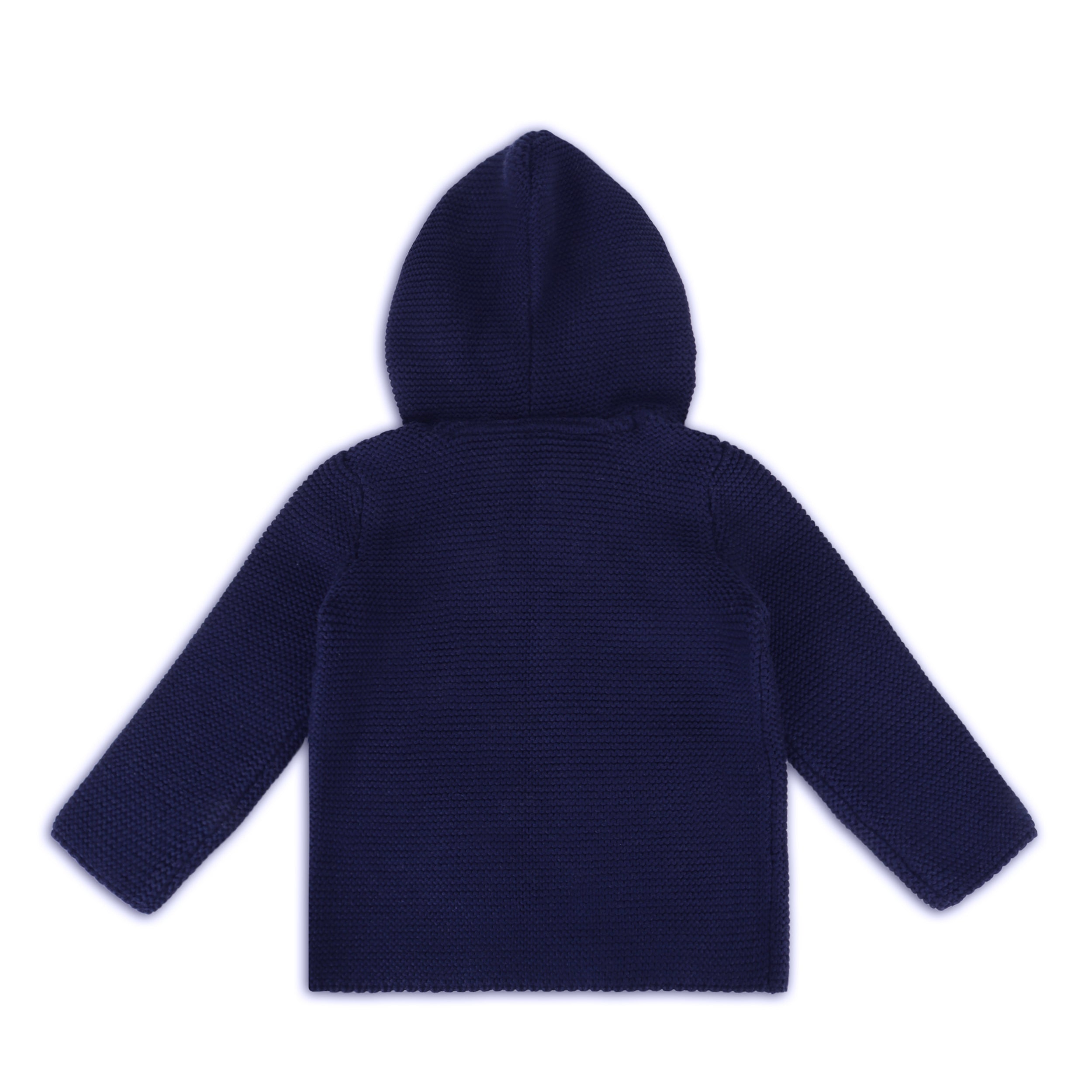 Hooded Button & Pocket Sweater Knit Baby Jacket (Organic Cotton) 