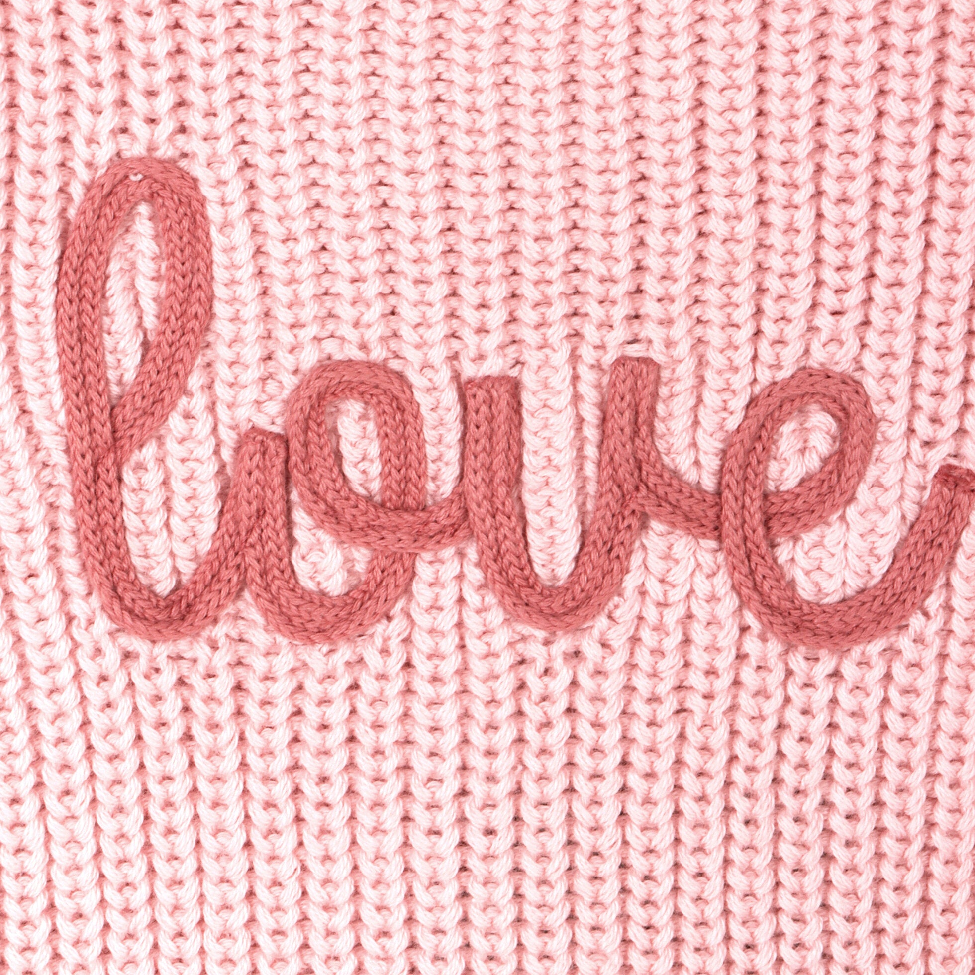 Love Embroidered Chunky Knit Baby Pullover Sweater (Organic Cotton)