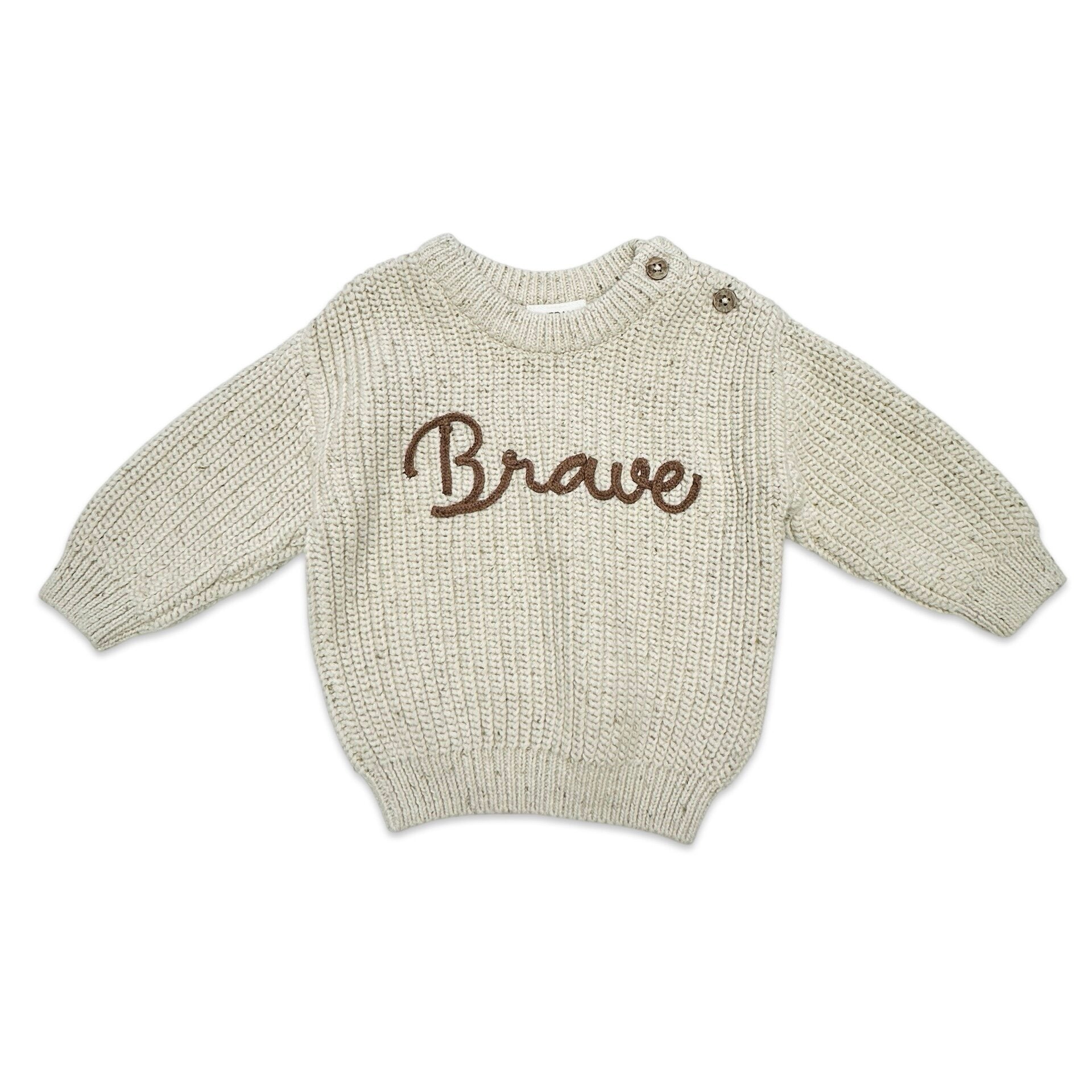 BRAVE Chunky Knit Slouchy Baby Pullover Sweater (Organic Cotton)