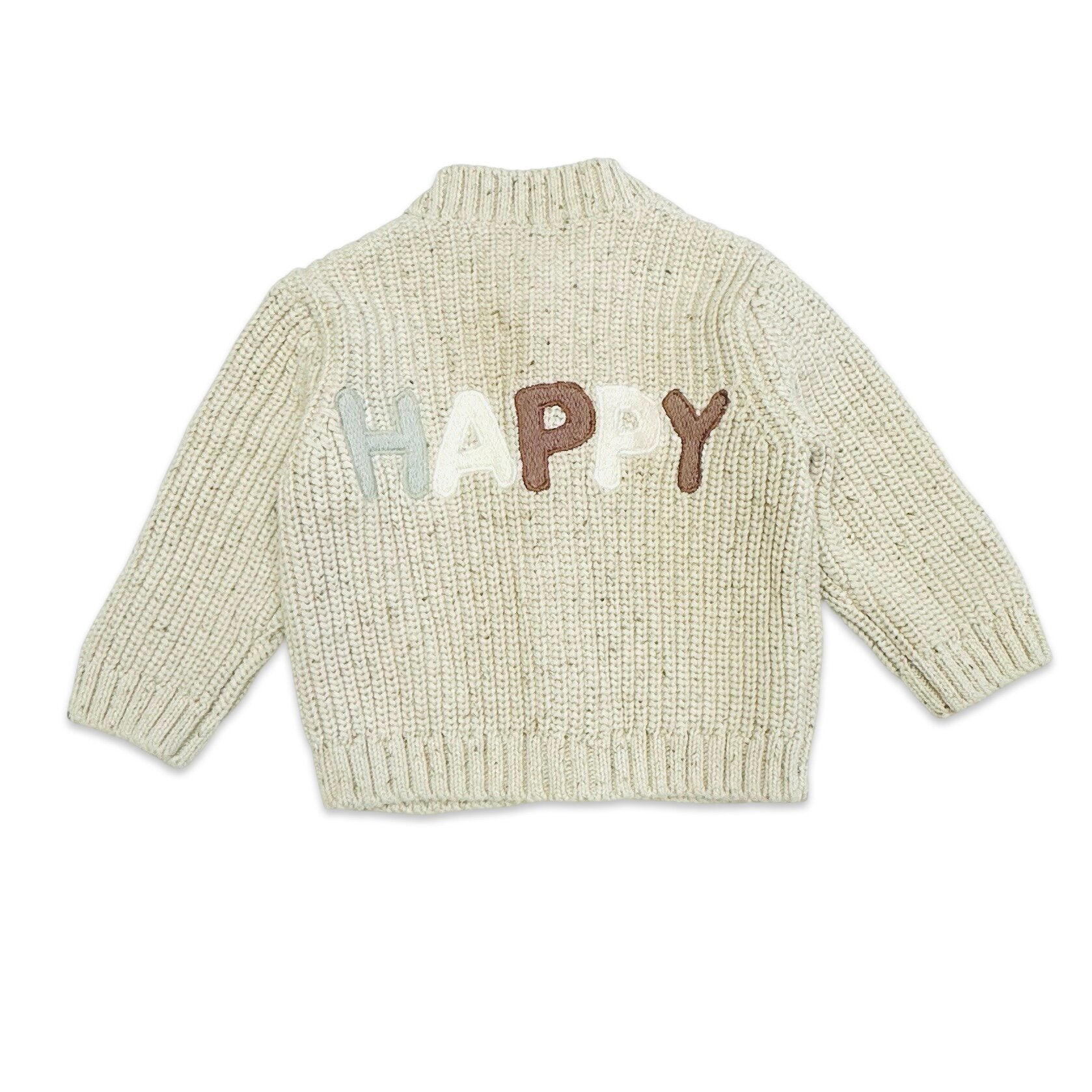 HAPPY Chunky Knit Slouchy Baby Pullover Sweater (Organic Cotton)