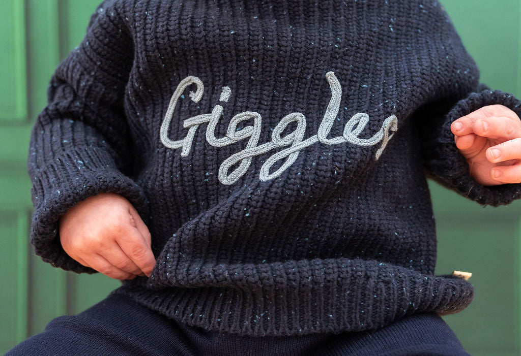 Giggles Chunky Knit Slouchy Baby Pullover Sweater (Organic Cotton)