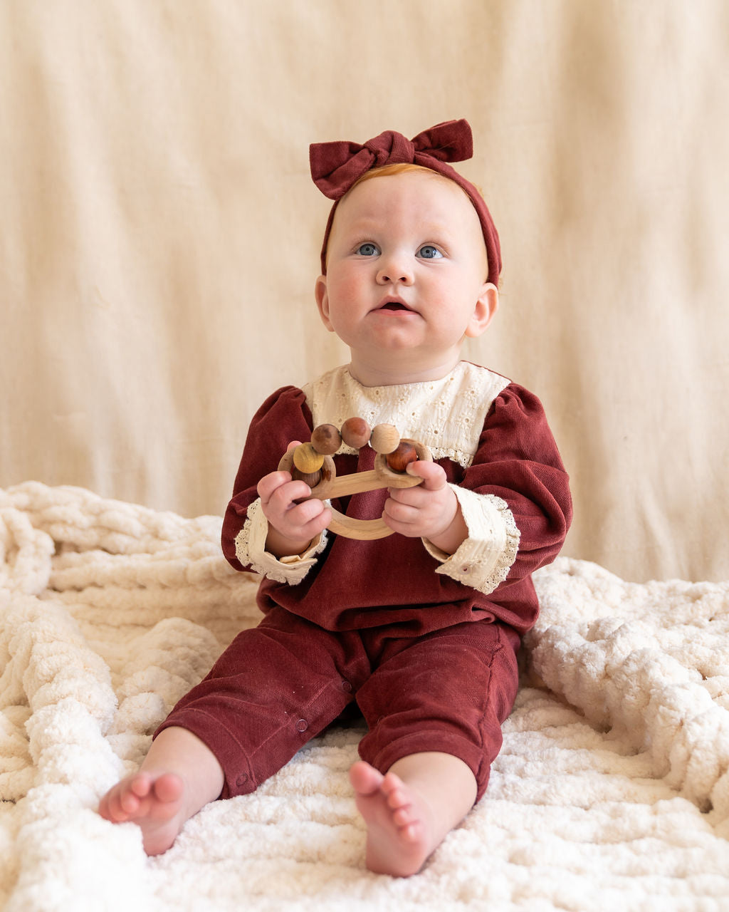 Lace Velvet Baby Girl Jumpsuit (Organic)