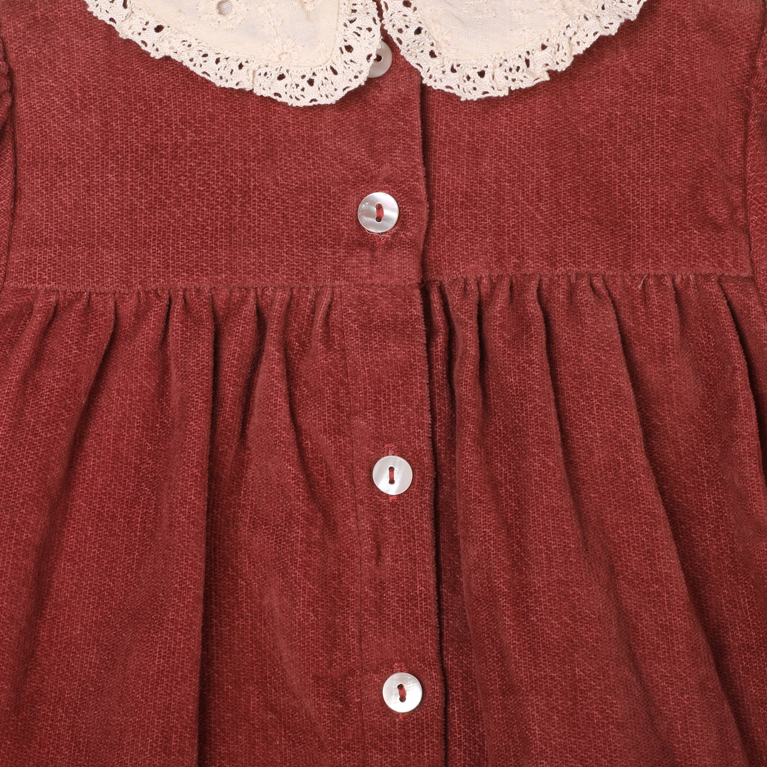 Lace Collar Velvet Baby Girl Dress & Fancy Bloomer Set (Organic)