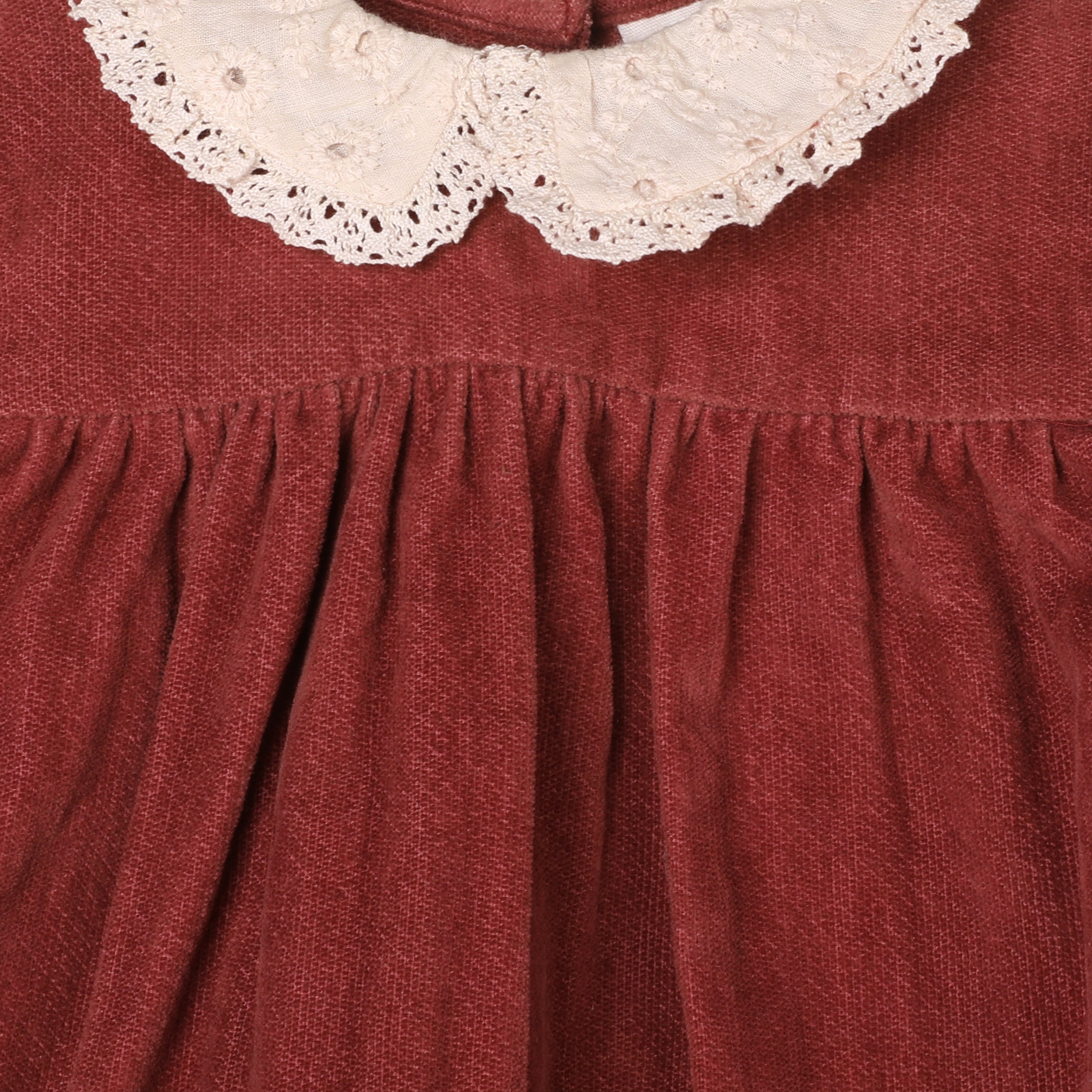 Lace Collar Velvet Baby Girl Dress & Fancy Bloomer Set (Organic)