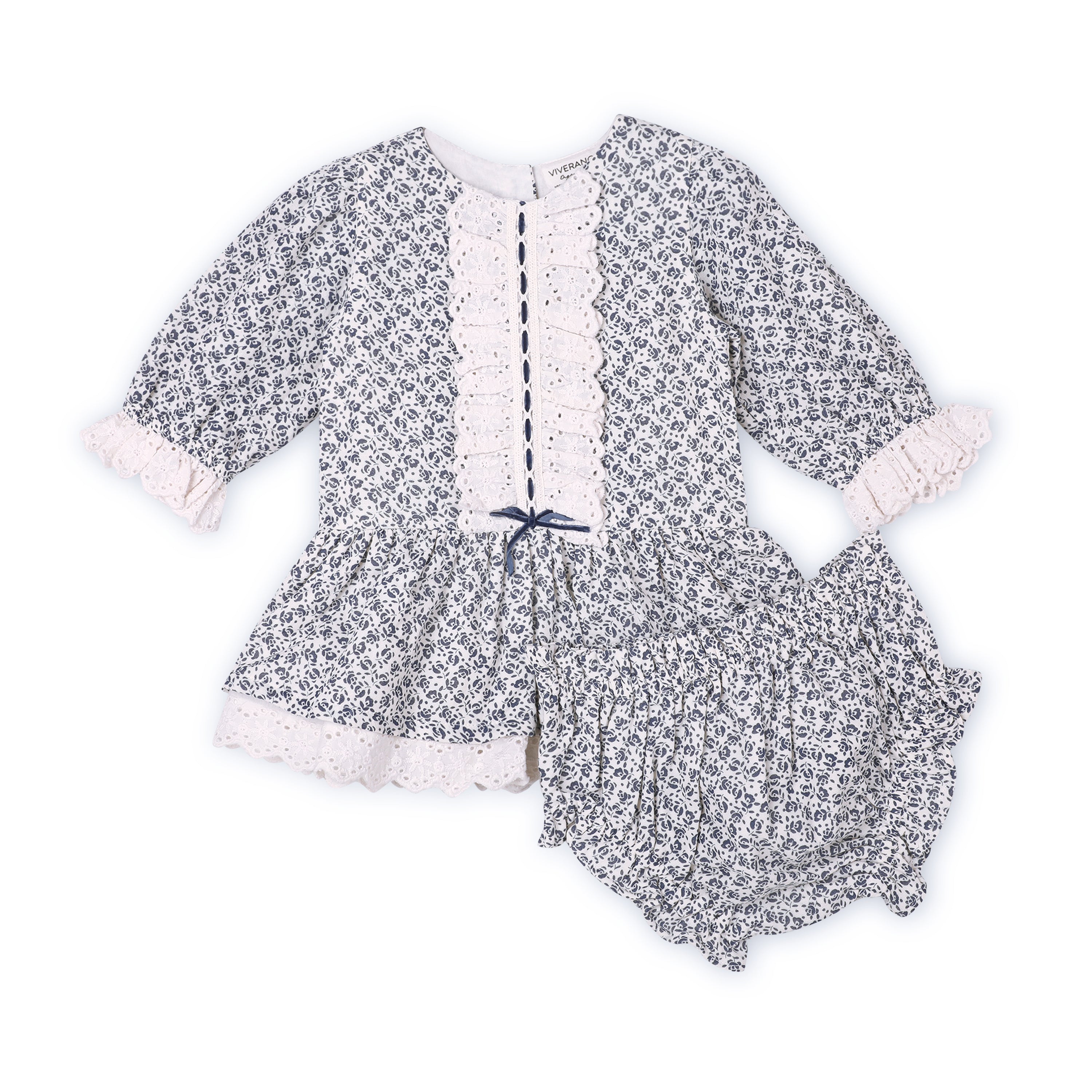 Floral and Lace Baby Dress & Bloomer SET (Organic)