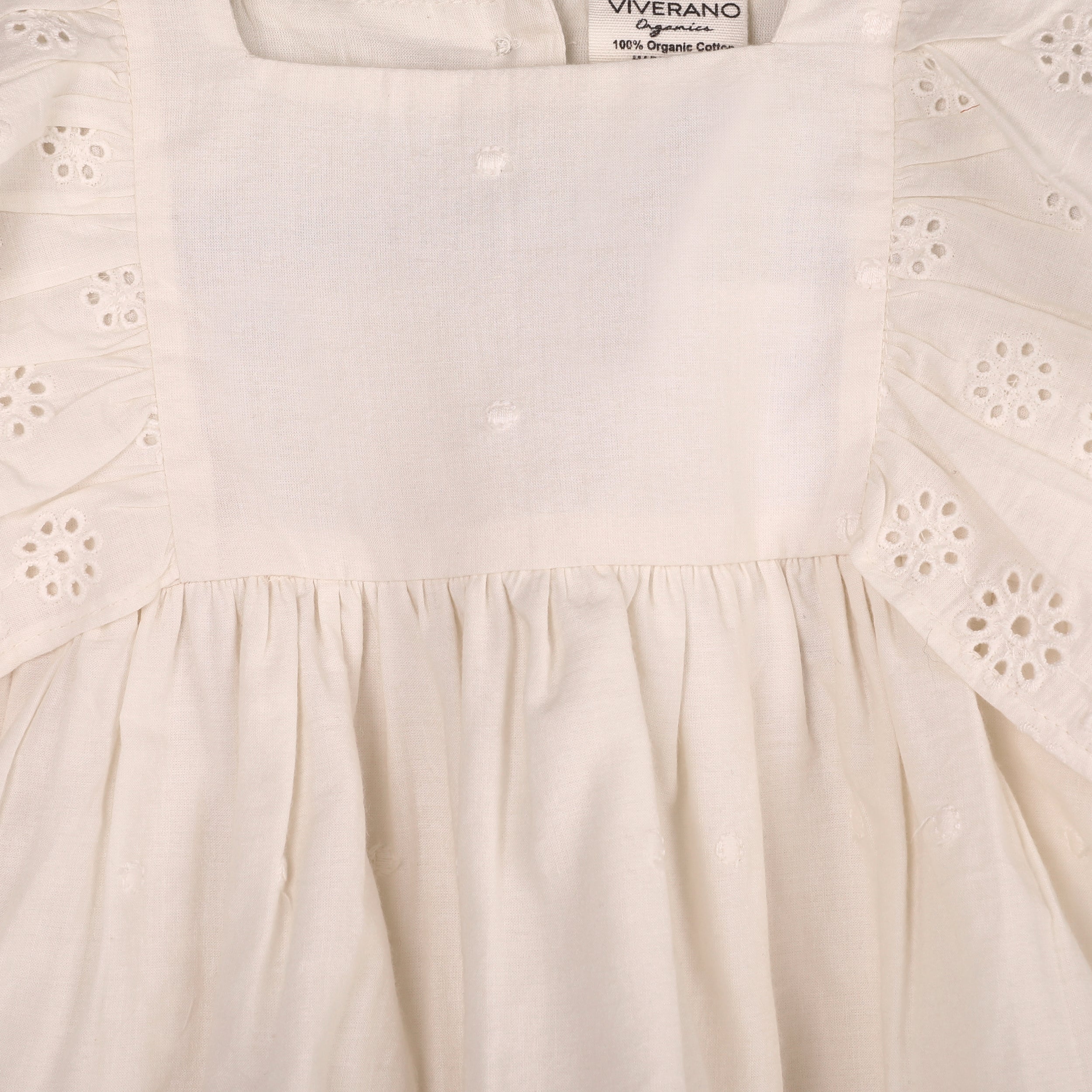 Schiffli Lace Clown Collar Baby Girl Dress & Bloomer Set (Organic)