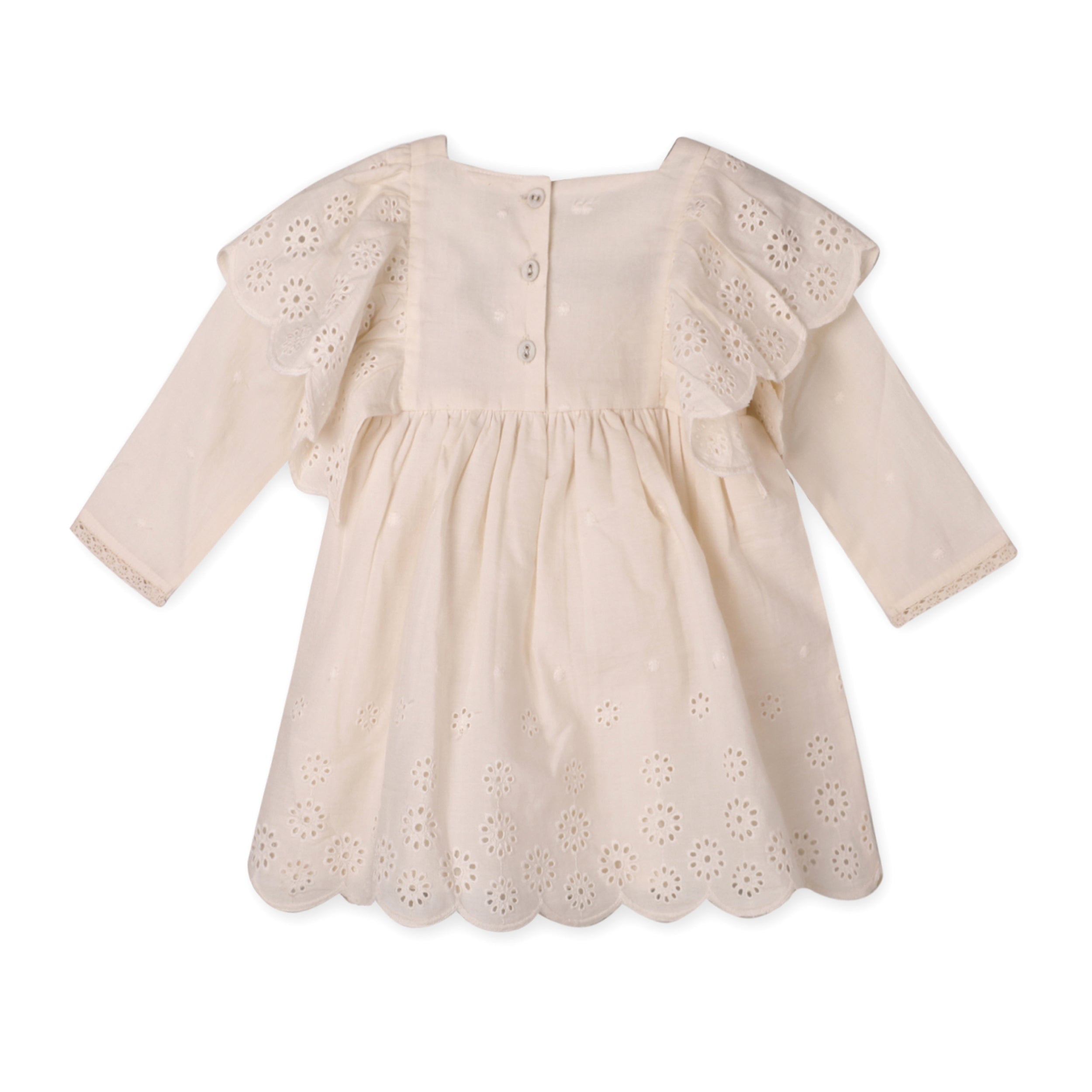 Schiffli Lace Clown Collar Baby Girl Dress & Bloomer Set (Organic)