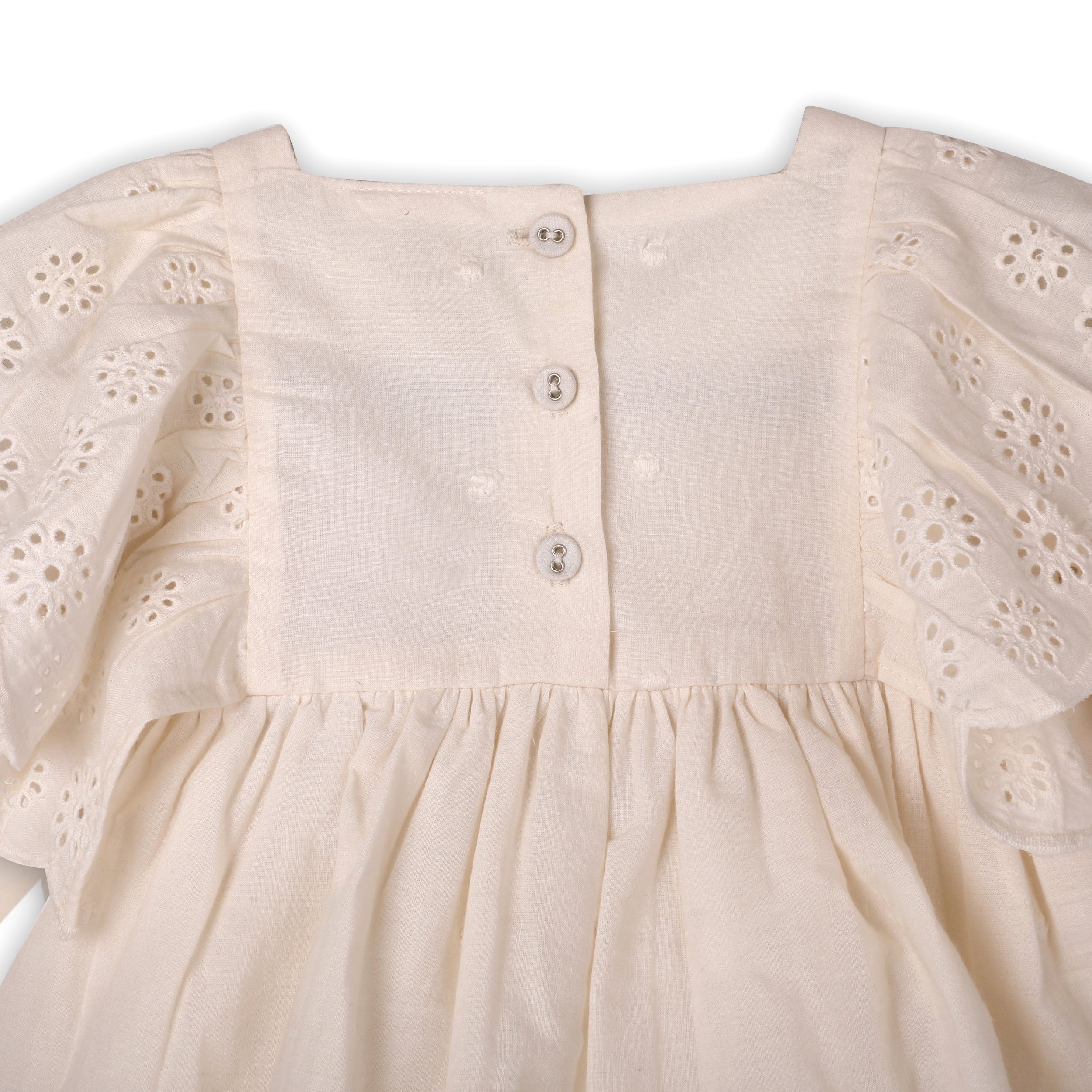 Schiffli Lace Clown Collar Baby Girl Dress & Bloomer Set (Organic)