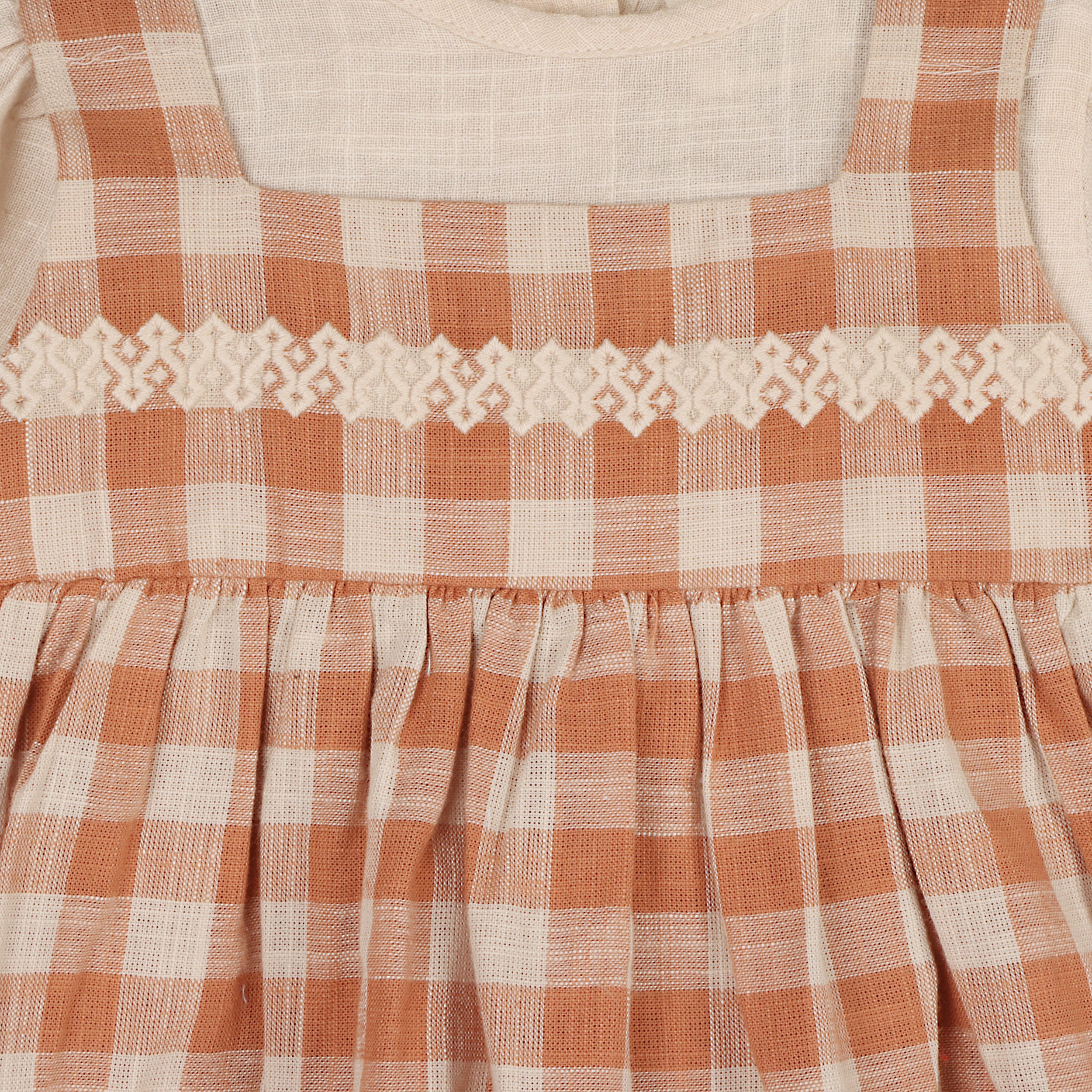 Pinafore Gingham Baby Dress, Slub Shirt & & Fancy Bloomer Set (Organic)