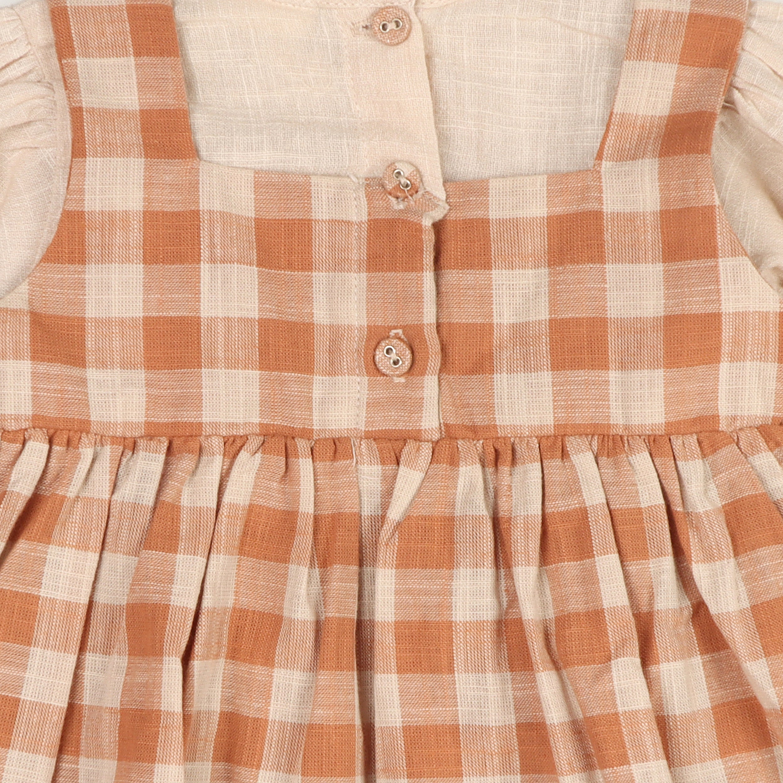 Pinafore Gingham Baby Dress, Slub Shirt & & Fancy Bloomer Set (Organic)