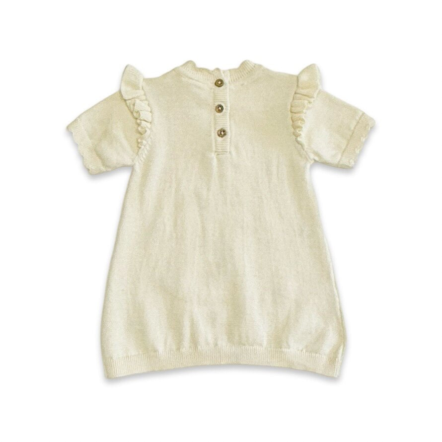 Strawberry Embroidered Sweater Knit Baby Dress (Organic Cotton)