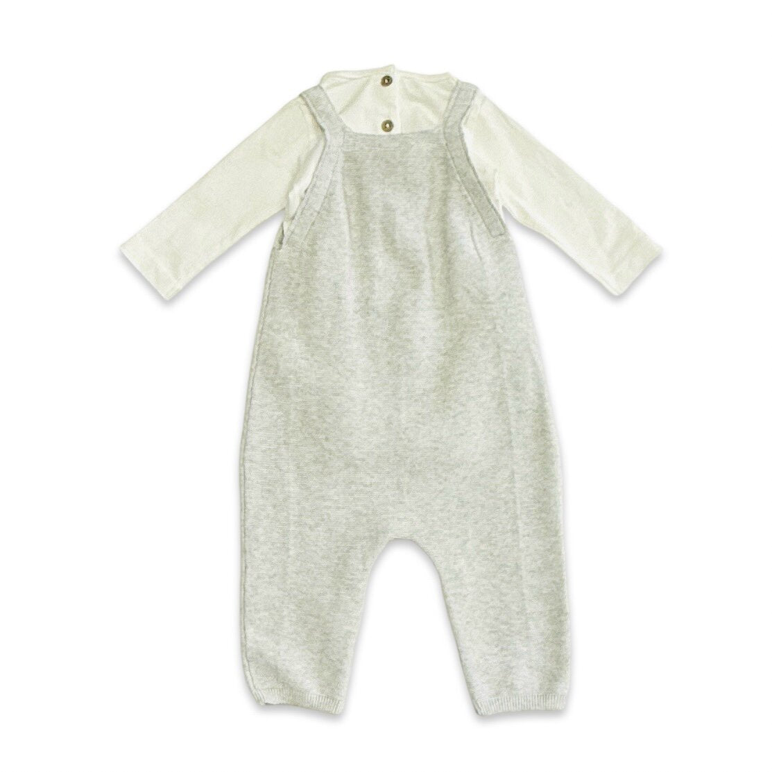 Apple Embroidered Baby Overall & Bodysuit Set (Organic Cotton)