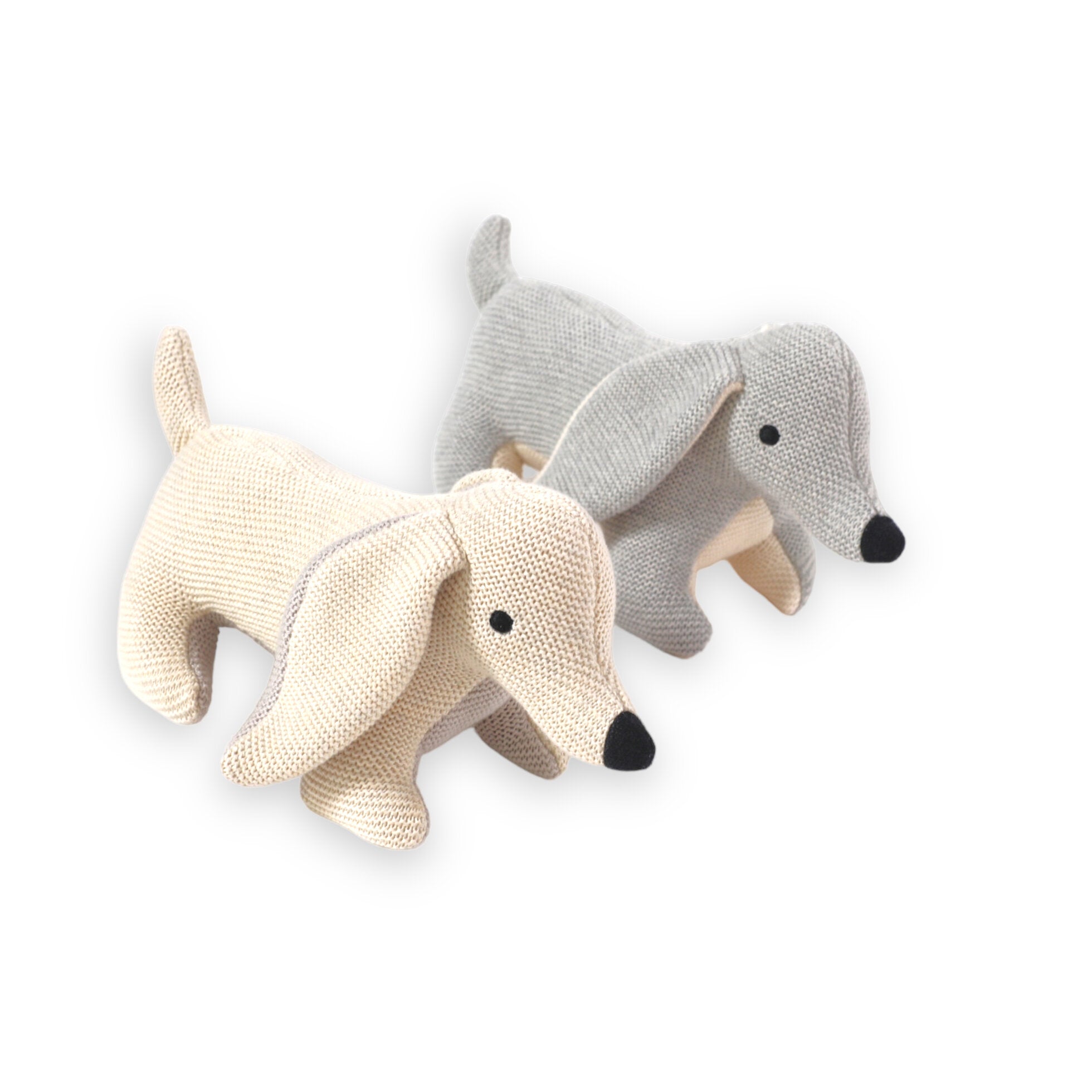 Dachshund Dog Knit Stuffed Animal Baby Toy (Organic Cotton) by Viverano Organics