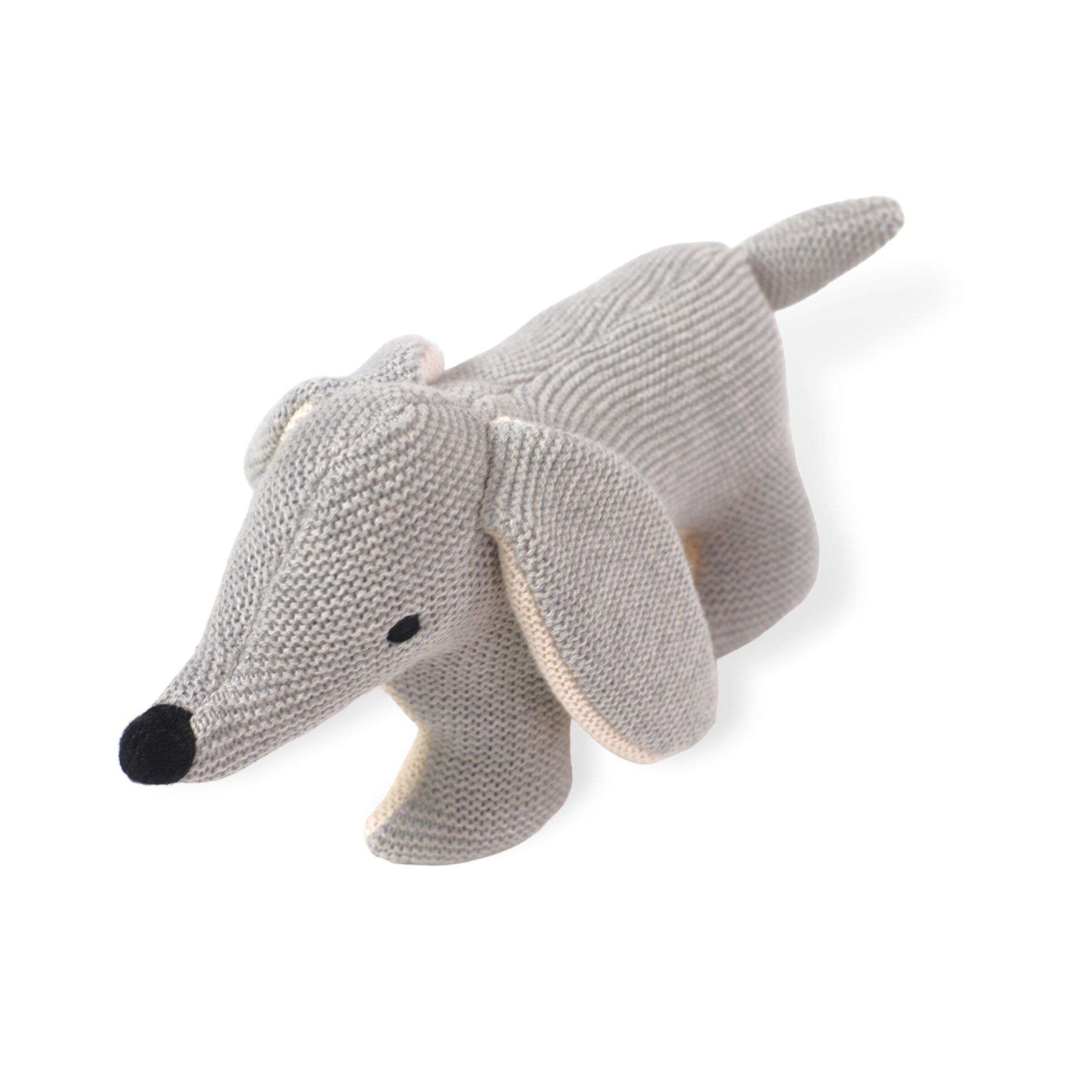 Dachshund Dog Knit Stuffed Animal Baby Toy (Organic Cotton) by Viverano Organics