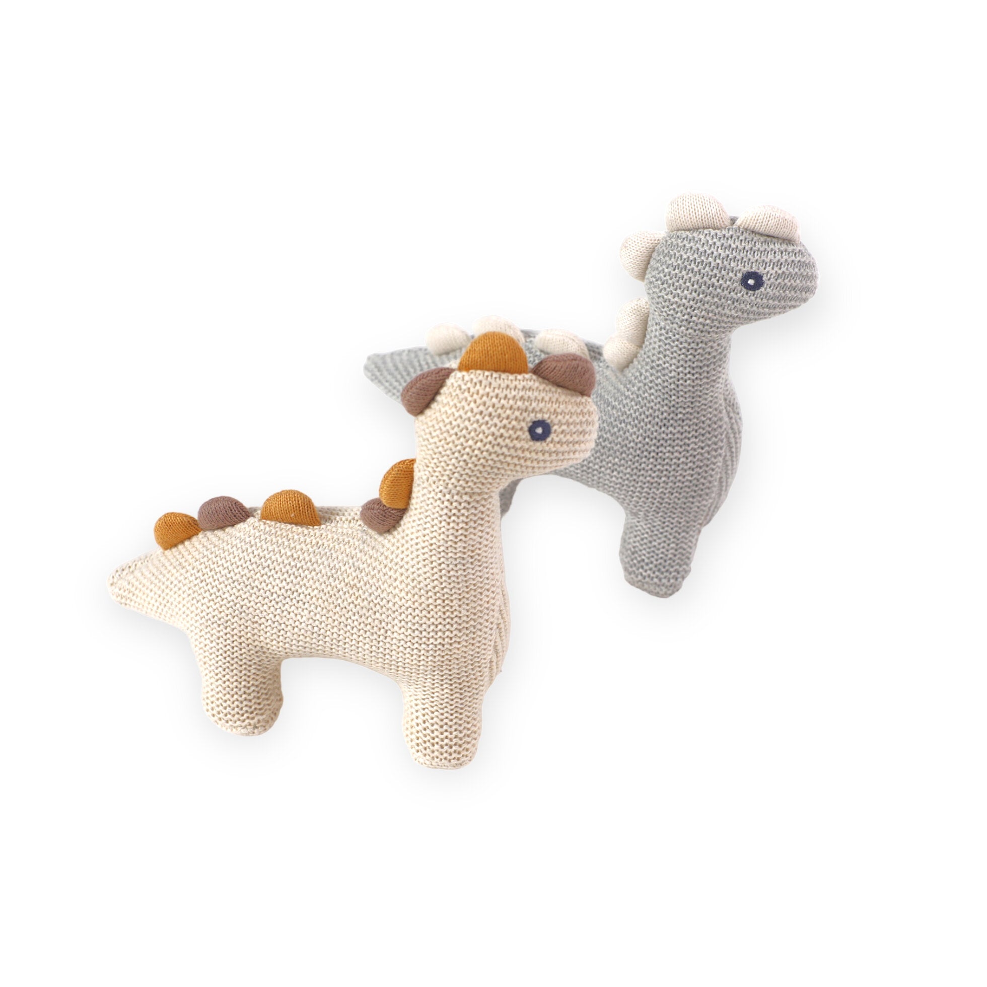 Dino Knit Stuffed Animal Baby Toy (Organic Cotton) by Viverano Organics