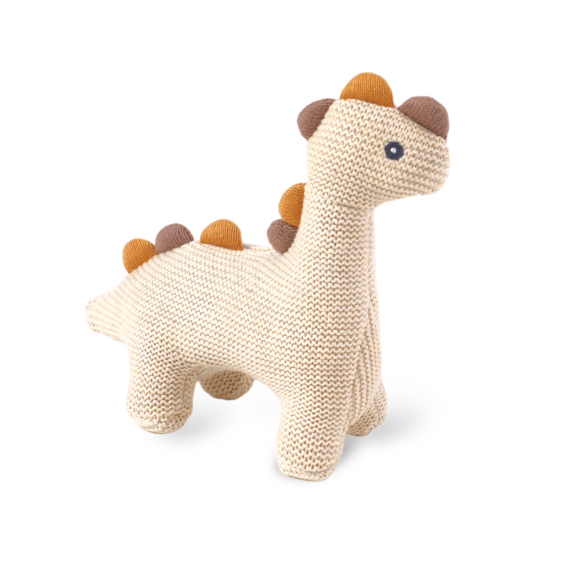 Dino Knit Stuffed Animal Baby Toy (Organic Cotton) by Viverano Organics