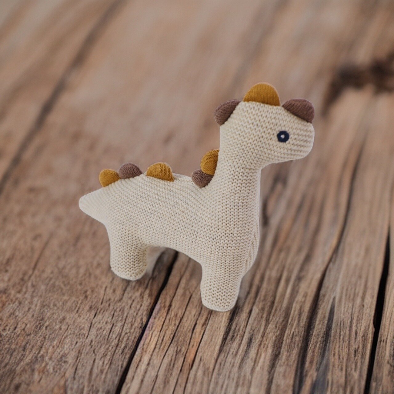 Dino Knit Stuffed Animal Baby Toy (Organic Cotton) by Viverano Organics