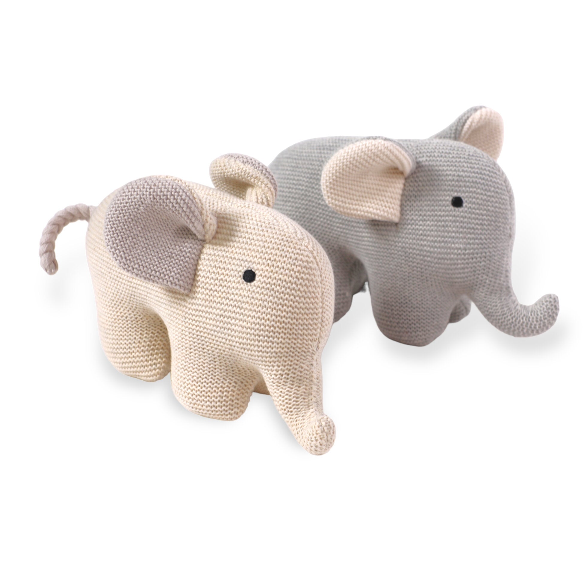 Elephant Knit Stuffed Animal Baby Toy (Organic Cotton) by Viverano Organics