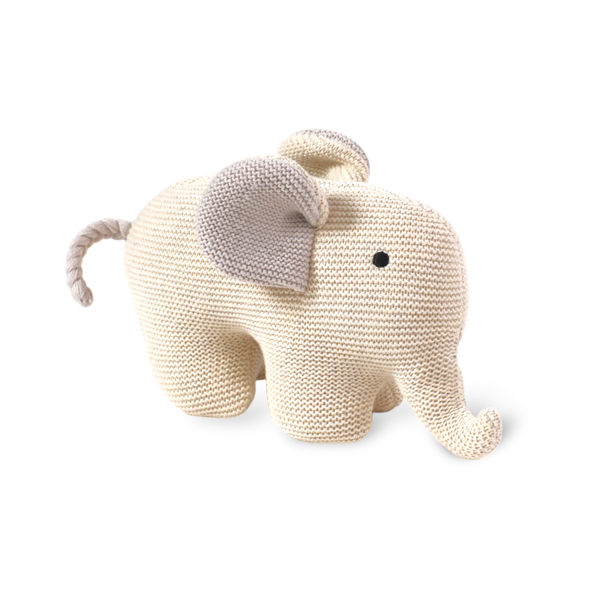 Elephant Knit Stuffed Animal Baby Toy (Organic Cotton) by Viverano Organics