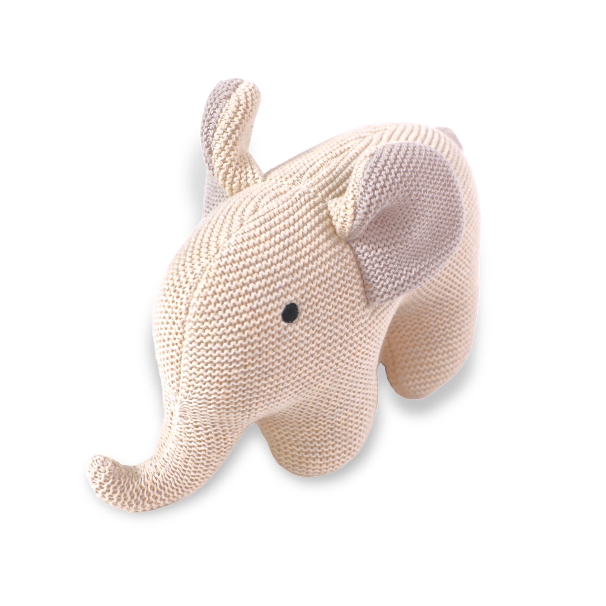 Elephant Knit Stuffed Animal Baby Toy (Organic Cotton) by Viverano Organics