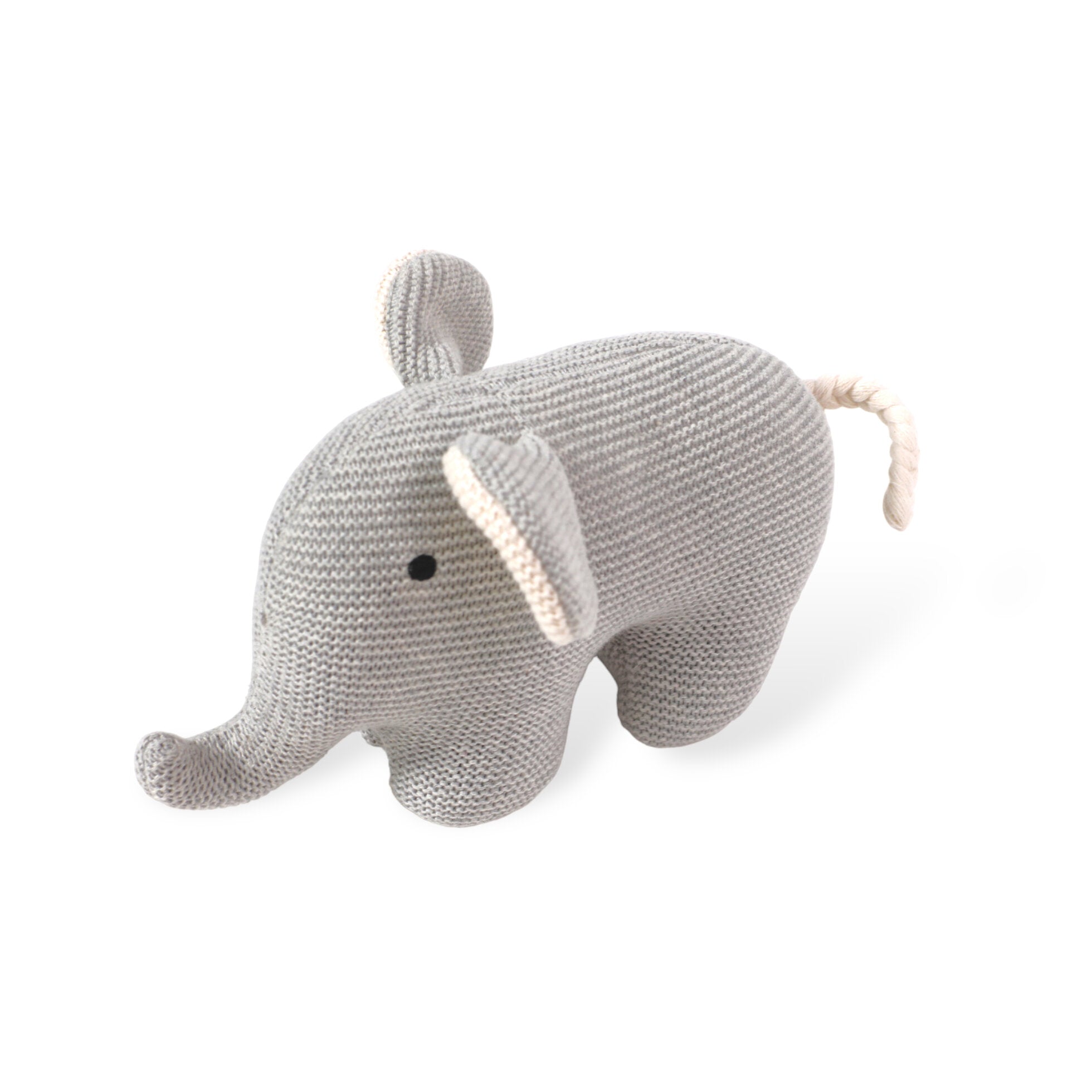 Elephant Knit Stuffed Animal Baby Toy (Organic Cotton) by Viverano Organics