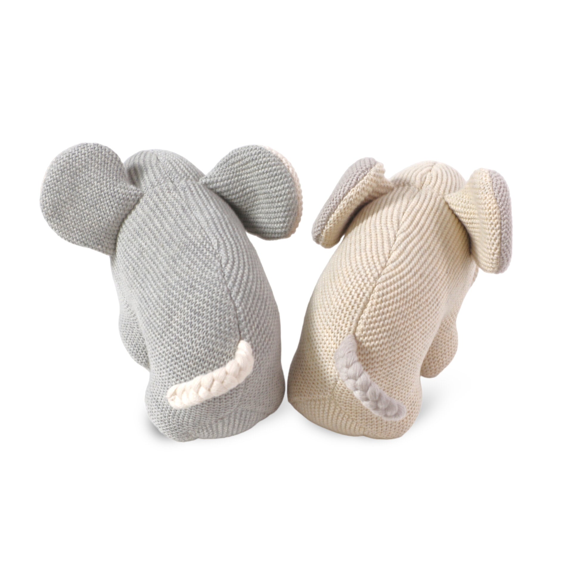 Elephant Knit Stuffed Animal Baby Toy (Organic Cotton) by Viverano Organics