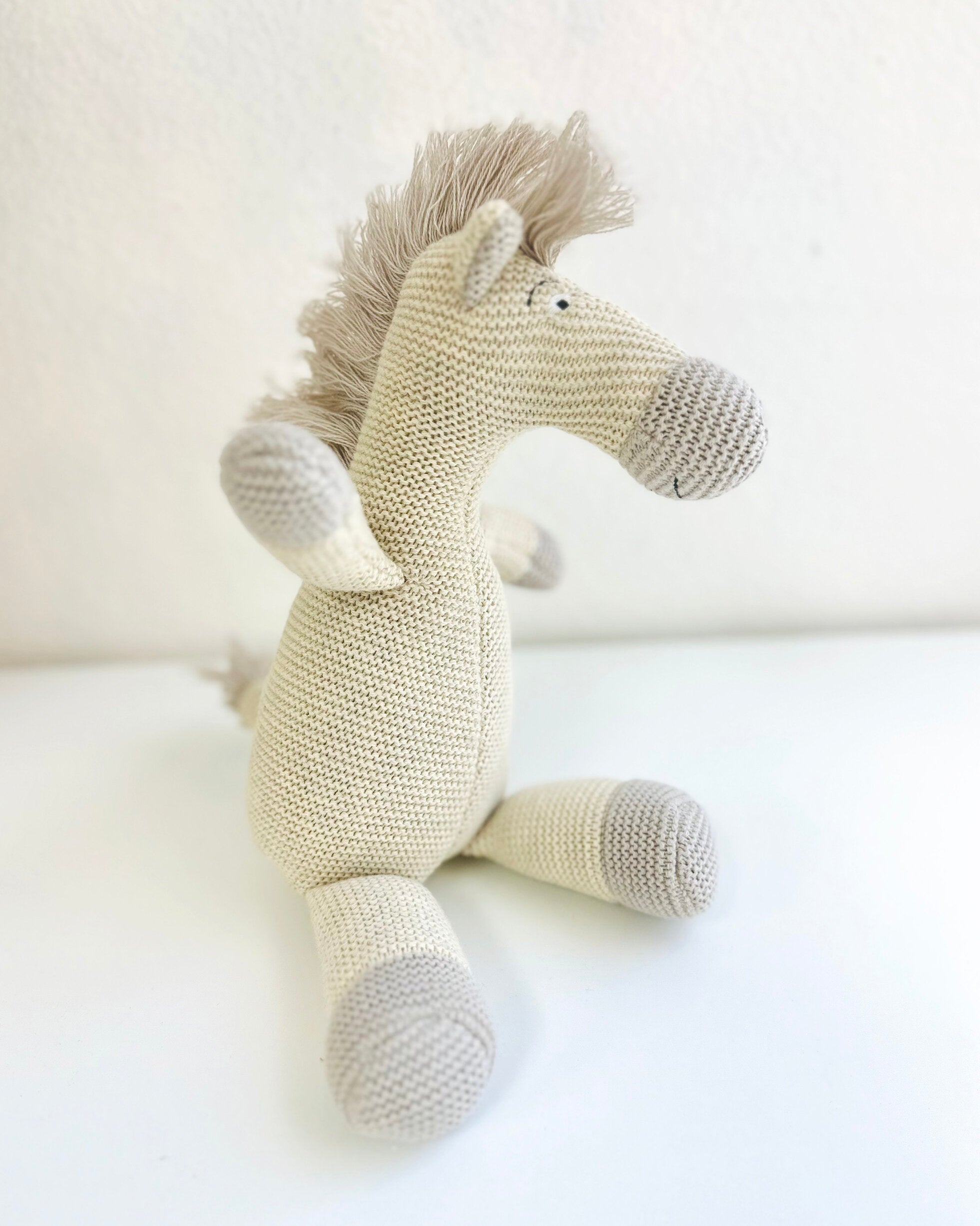 Horse Knit Stuffed Animal Toy (Organic Cotton)