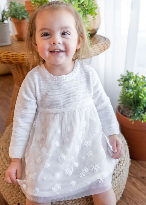 Organic Sweater Knit Baby Girl Dresses by Viverano Organics