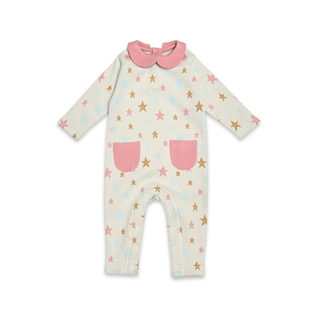 Stars Peter Pan Jacquard Baby Jumpsuit (Organic Cotton)