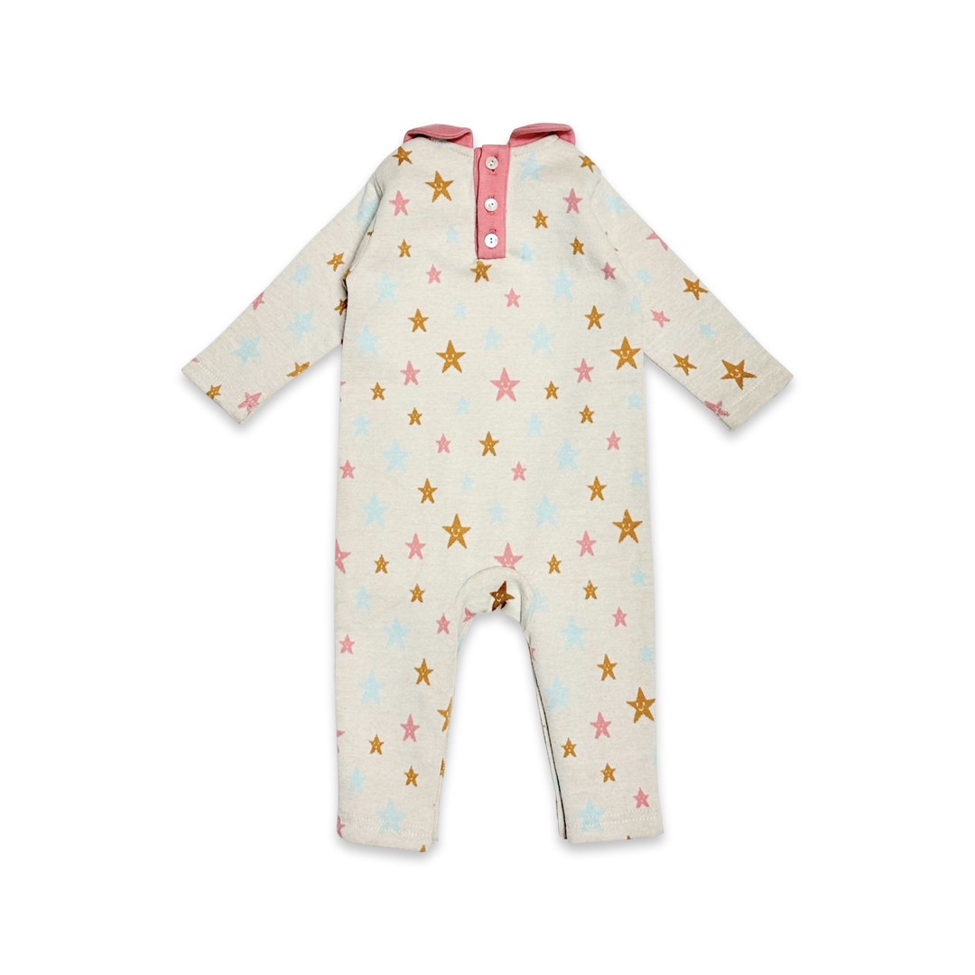 Stars Peter Pan Jacquard Baby Jumpsuit (Organic Cotton)