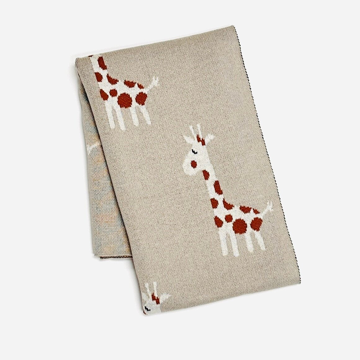 Giraffe - Organic Cotton Jacquard Knit Baby Blanket