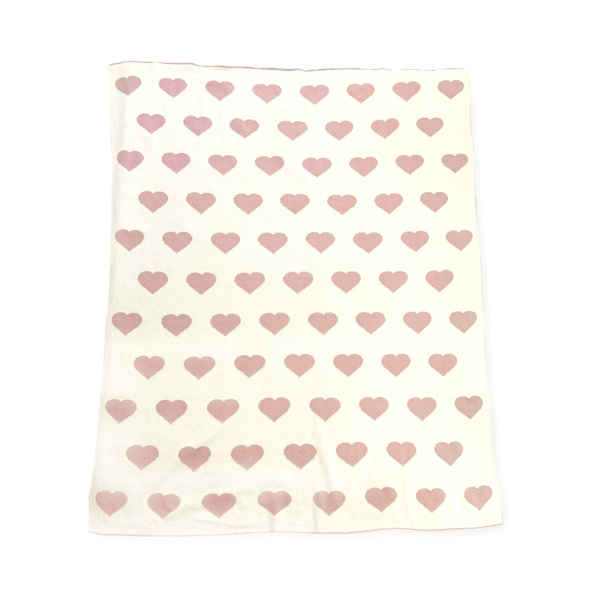 Corazones - Manta reversible de punto de jersey de jacquard bicolor para bebé (algodón orgánico)