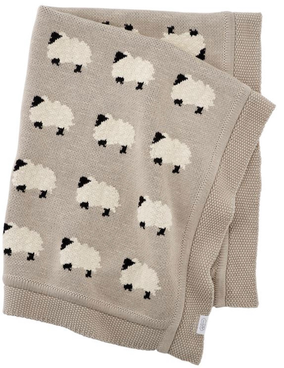 Furry heep - Organic Cotton Jacquard Sweater Knit Baby Blanket