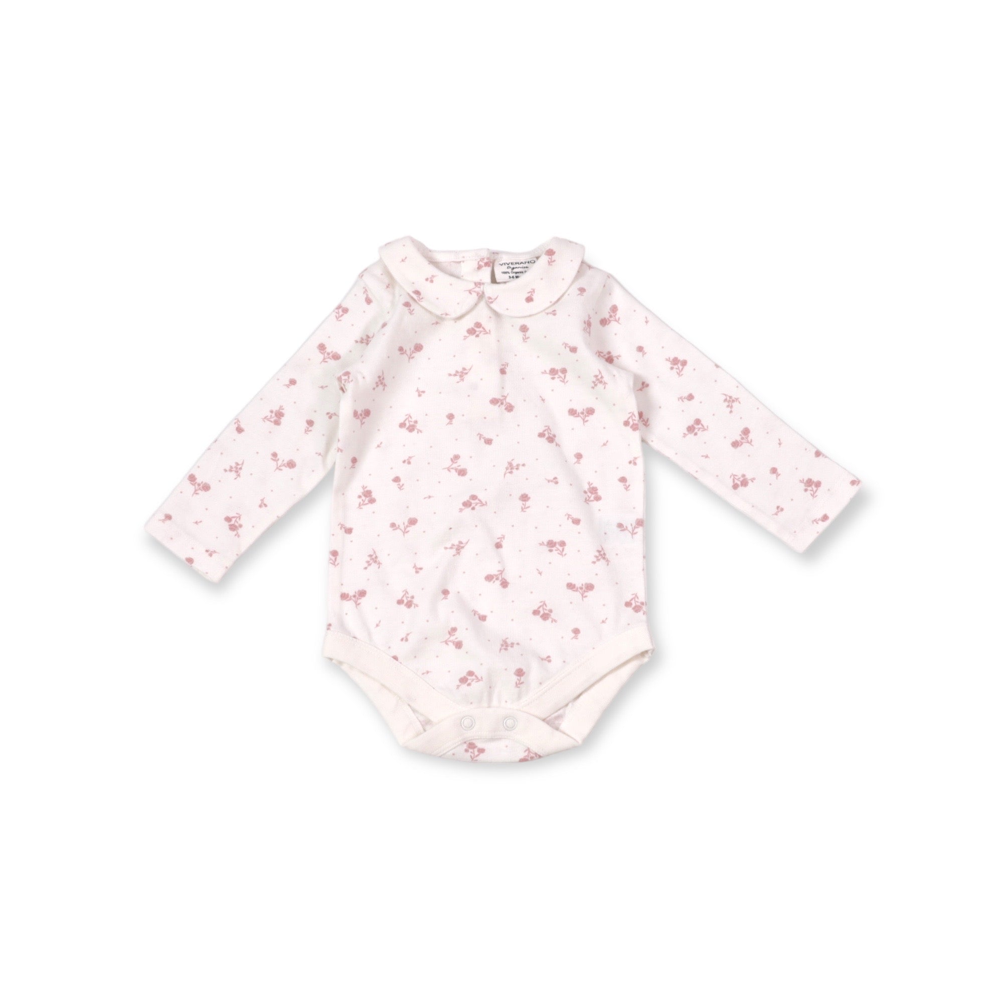 Ruffle Knit Overall+Floral Peter Pan Bodysuit Set (Organic)