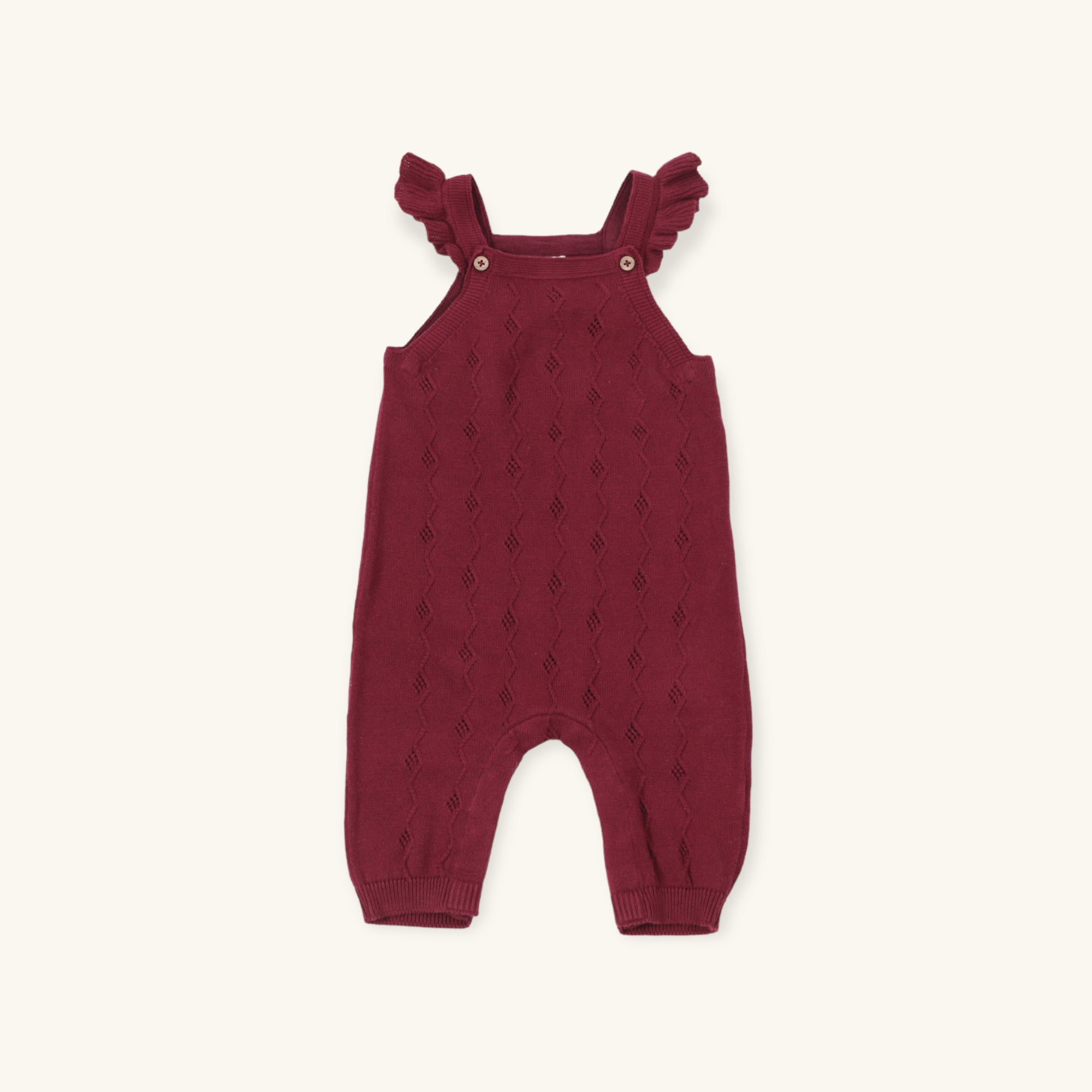 Ruffle Knit Overall+Floral Peter Pan Bodysuit Set (Organic)