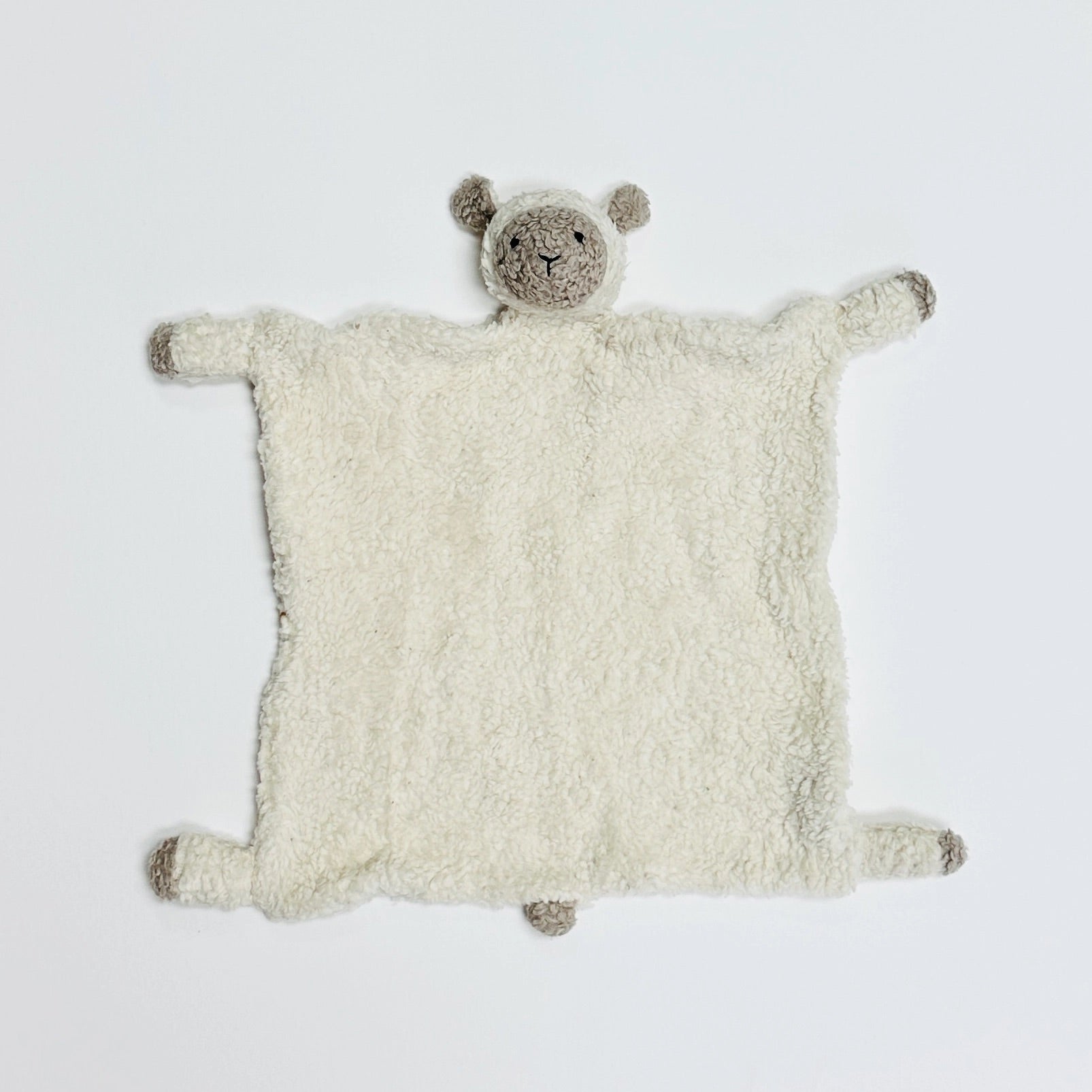 LAMB - Organic SHERPA Lovey Baby Security Blanket Cuddle Cloth 