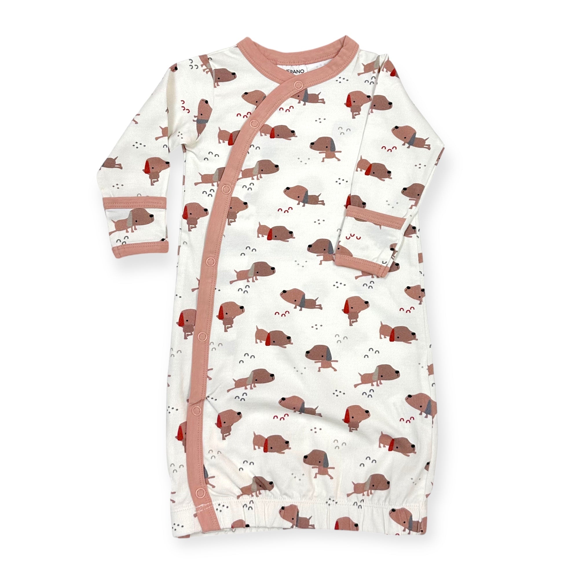 Yoga Dog Baby Kimono Sleep Gown (Organic Cotton)