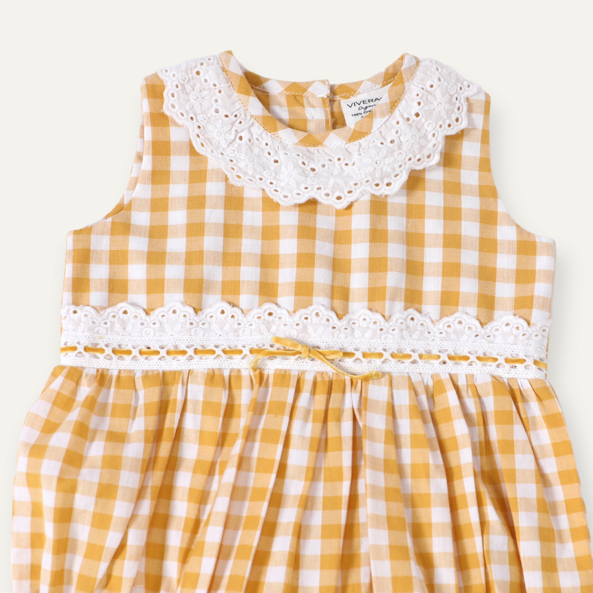 Lilou Gingham Eyelet Baby Romper (Organic Cotton)