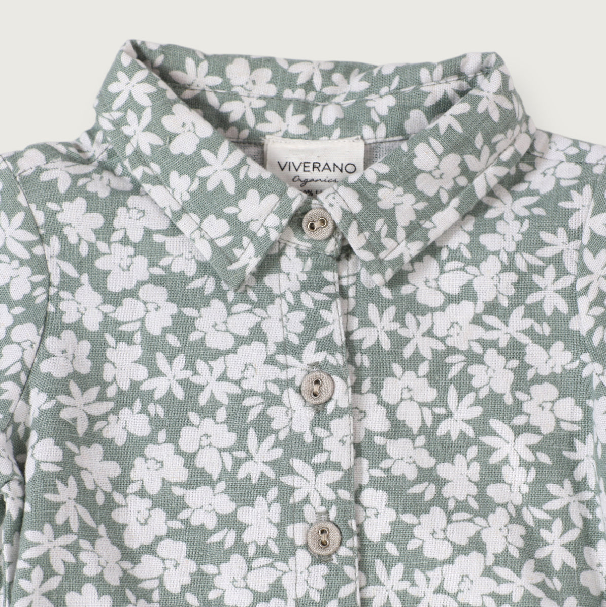 Gabriel Baby Floral Linen Shirt & Shorts 2 pc Set (Natural Linen)