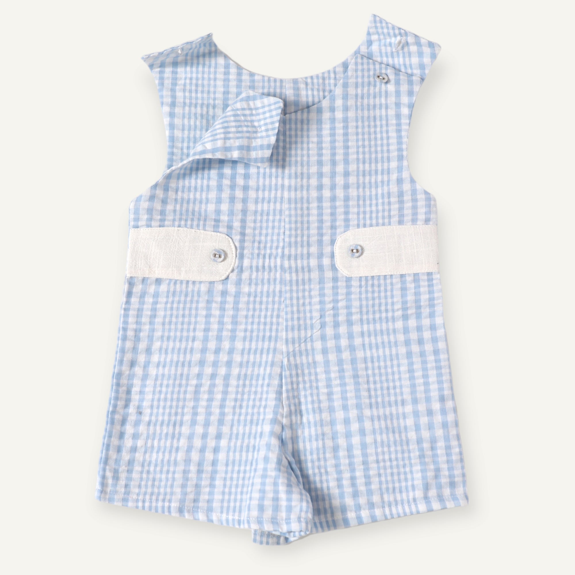 Quincy Seersucker Short Romper (Organic Cotton)