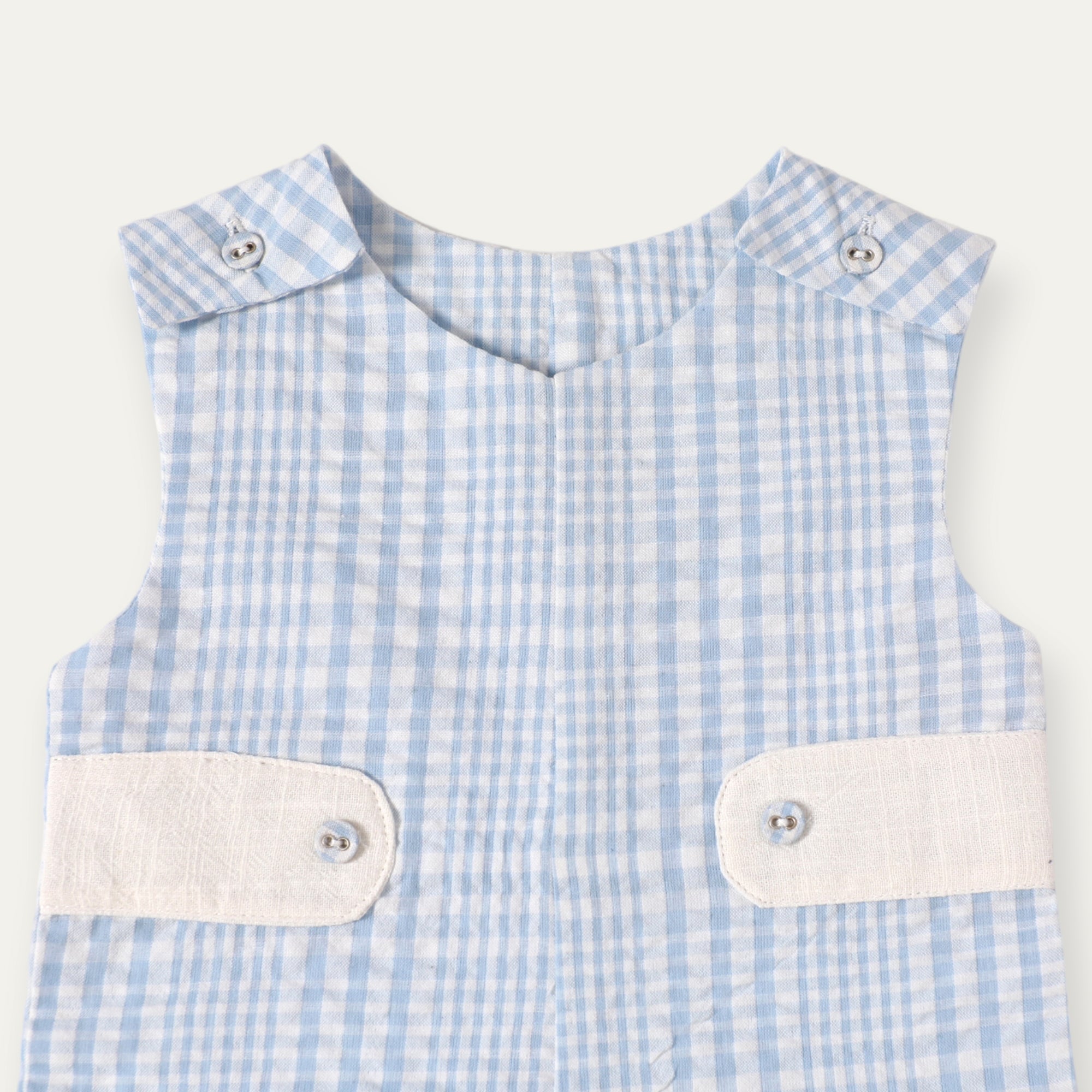 Quincy Seersucker Short Romper (Organic Cotton)