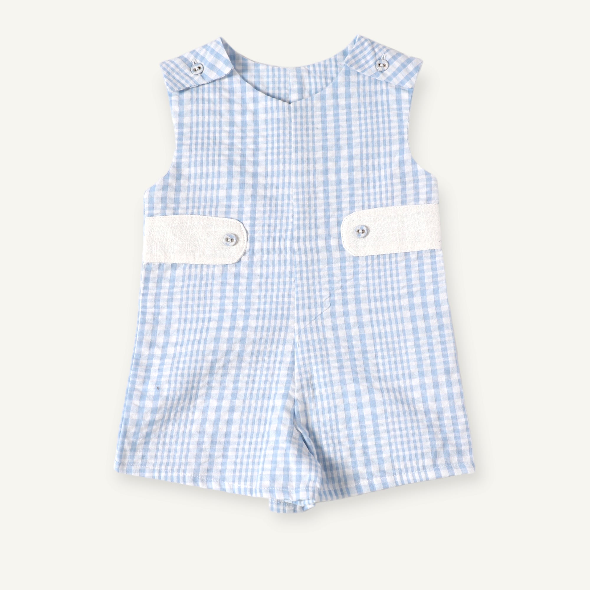 Quincy Seersucker Short Romper (Organic Cotton)