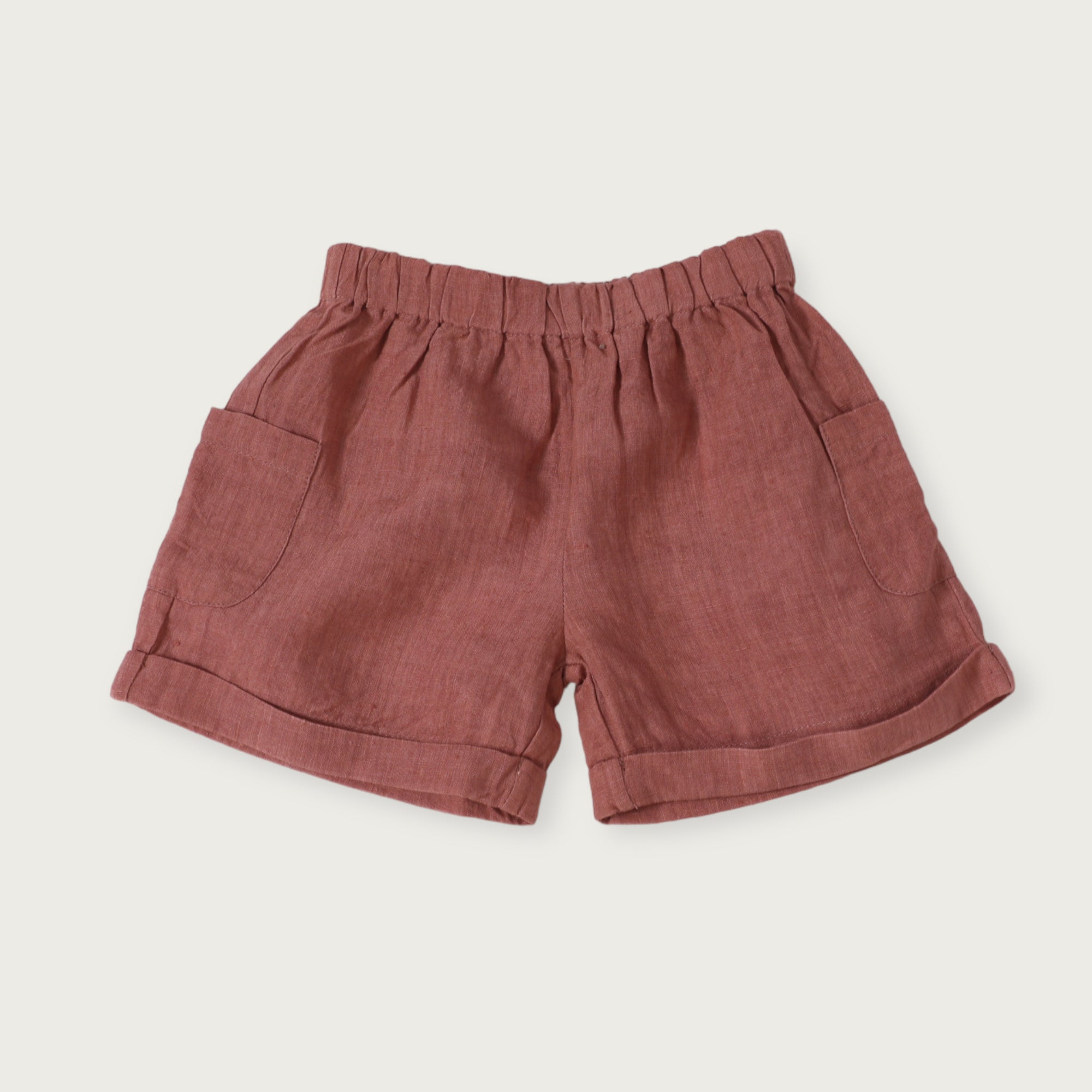 Laurence Mandarin Collar Baby Shirt + Linen Shorts 2pc Set