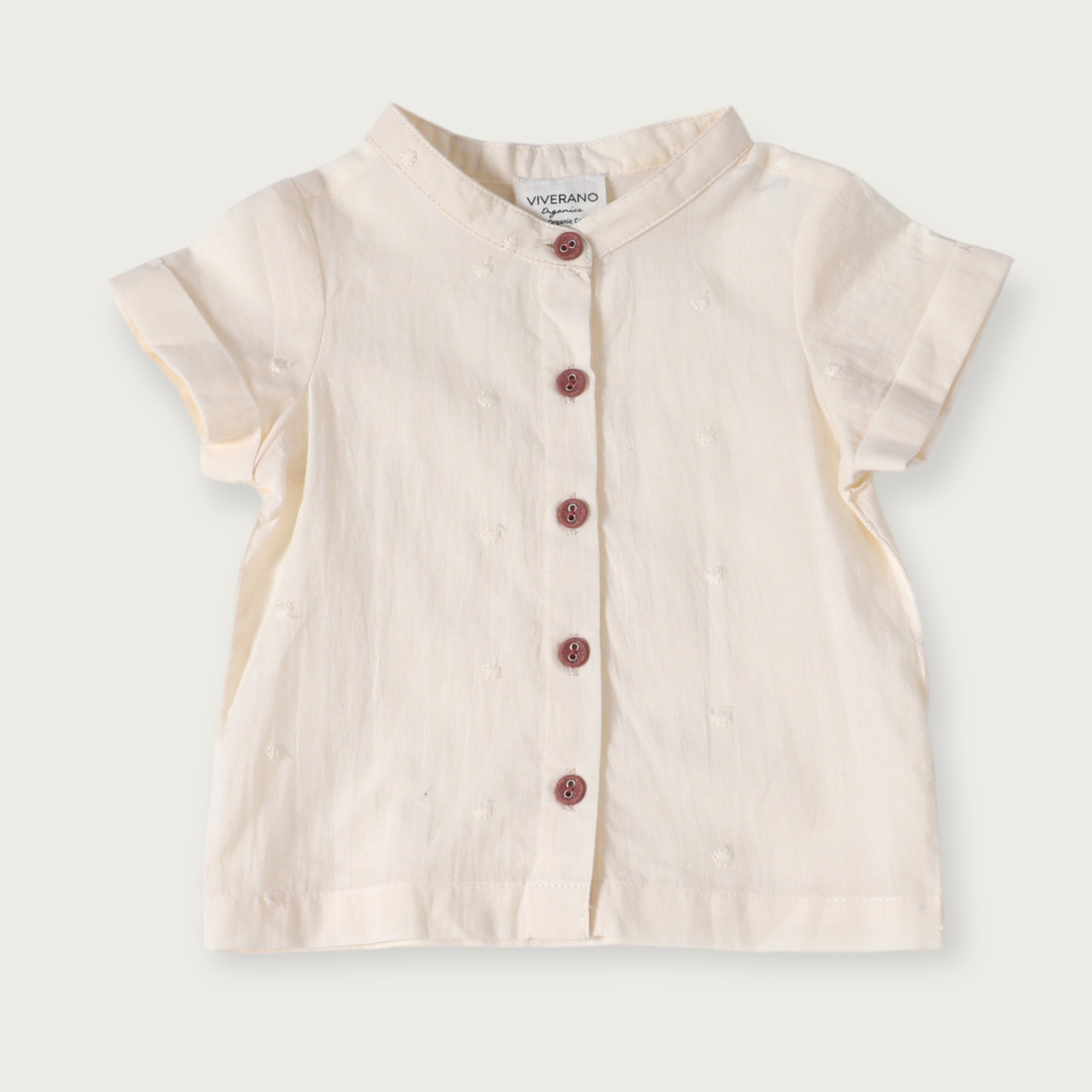 Laurence Mandarin Collar Baby Shirt + Linen Shorts 2pc Set